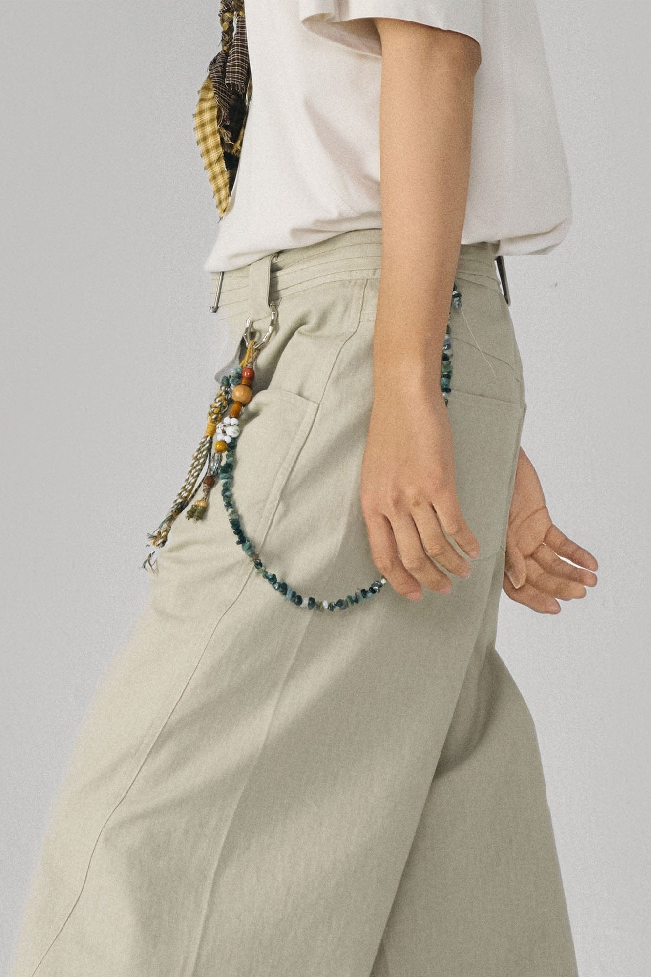 GONGHE REPUB Beaded Braided Cord Pant Chain