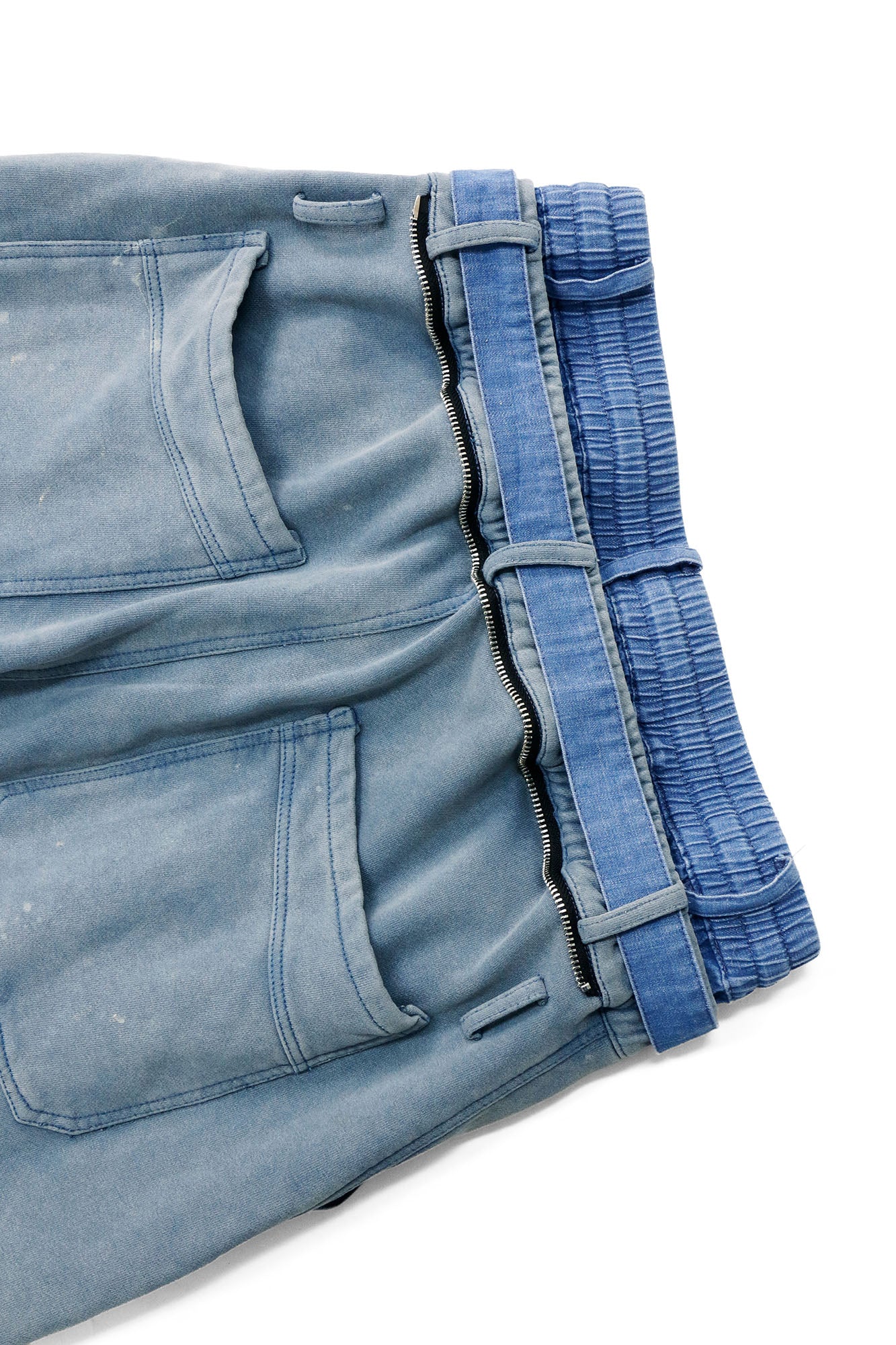 RELABEL Distressed Splatter Double-Waist Cargo Pants, premium urban and streetwear designers apparel on PROJECTISR.com, RELABEL