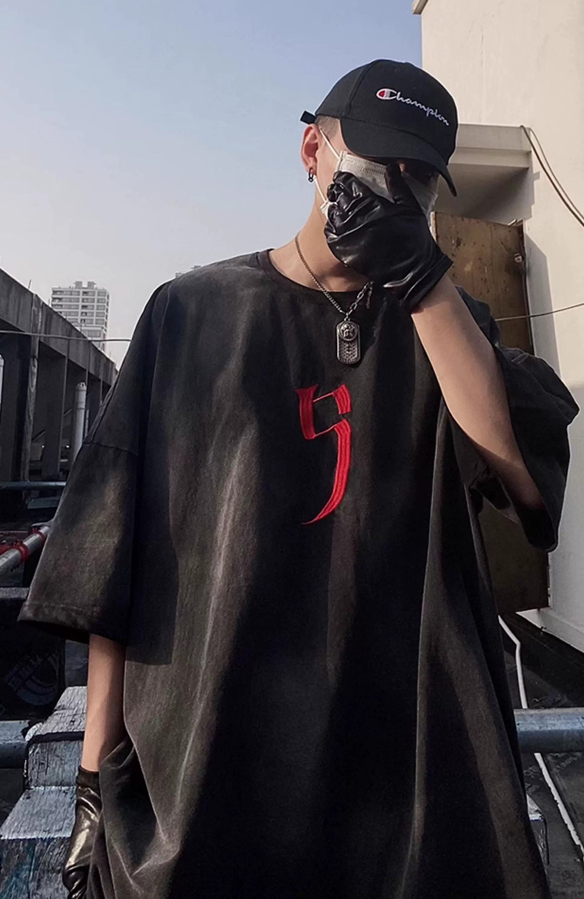 UUCSCC Retro Washed Embroidered Oversized Heavyweight T-Shirt