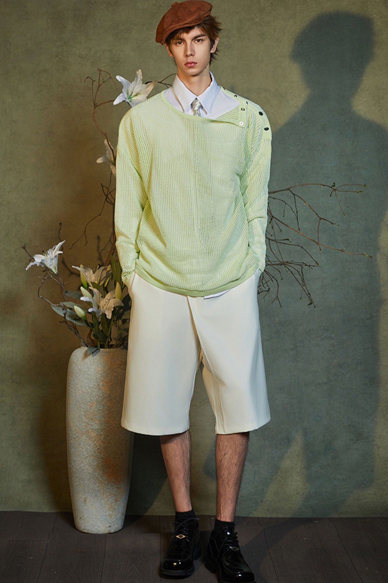 JIECHI Essential Asym Placket Shorts, premium urban and streetwear designers apparel on PROJECTISR.com, JIECHI