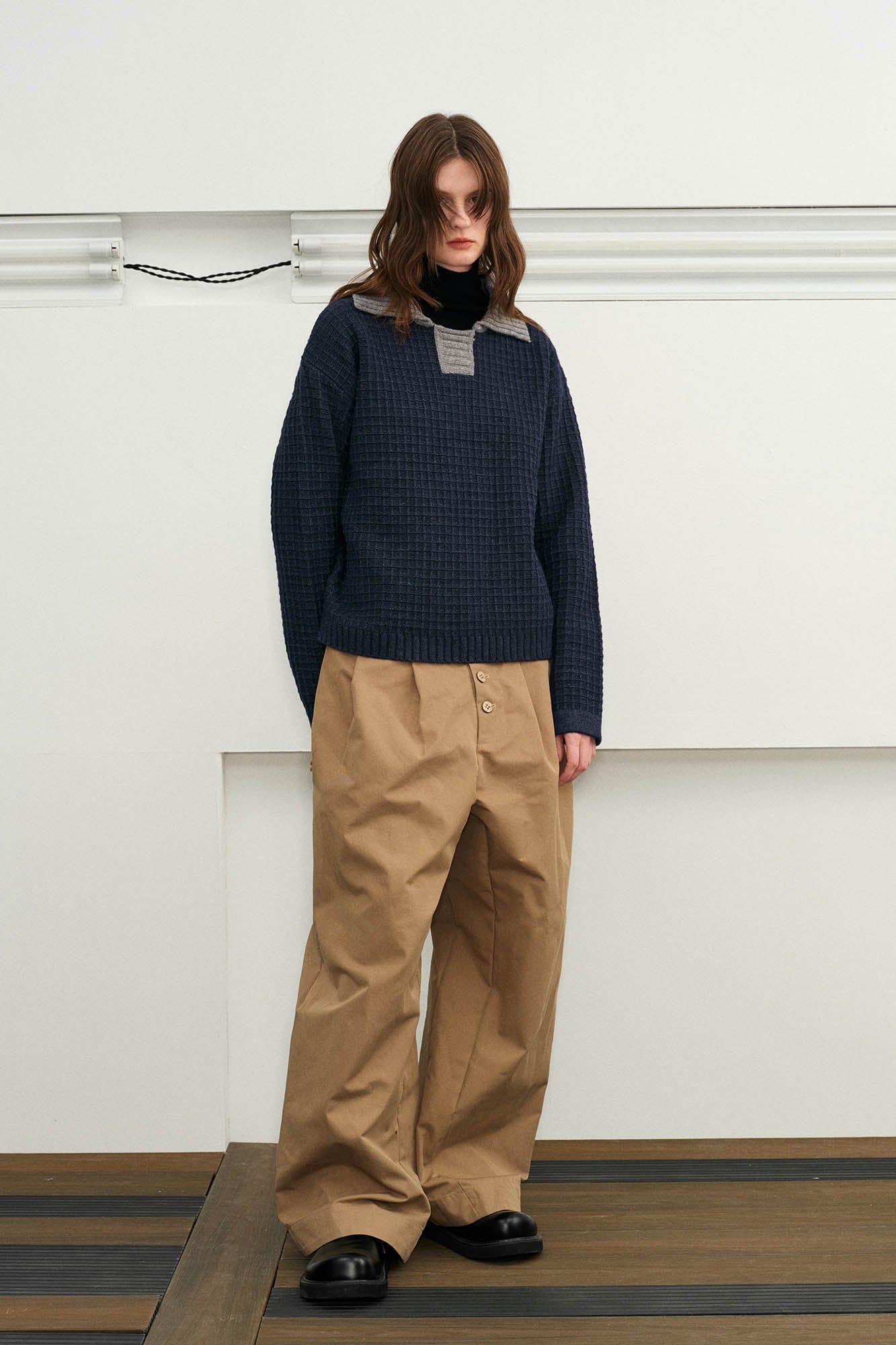 KREATE Waffle Knit Polo Sweater, premium urban and streetwear designers apparel on PROJECTISR.com, KREATE