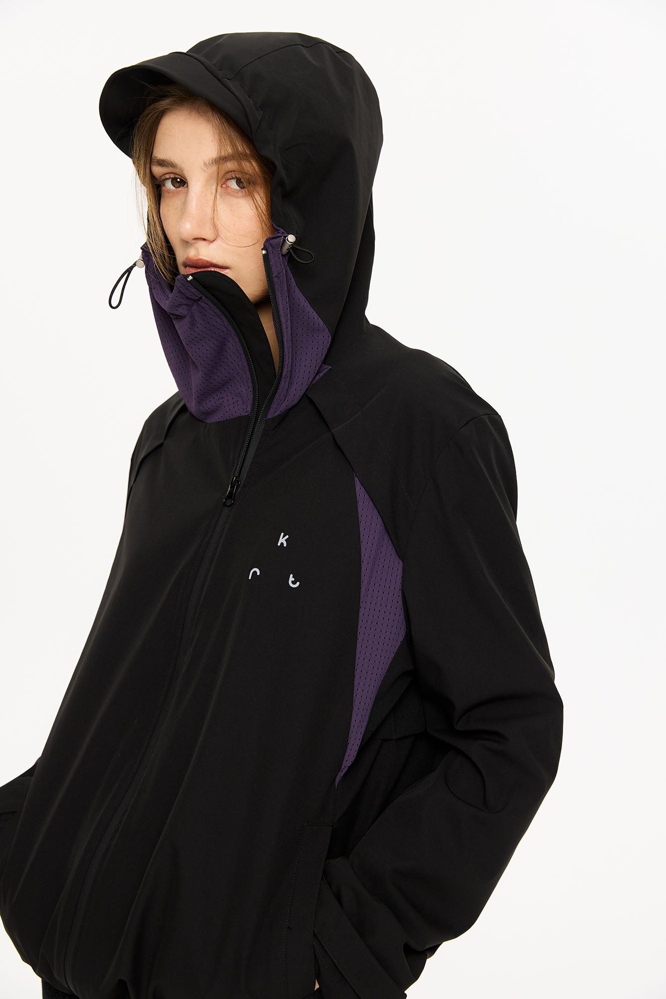 KREATE Asymmetric-Zip Teflon Hooded Jacket, premium urban and streetwear designers apparel on PROJECTISR.com, KREATE