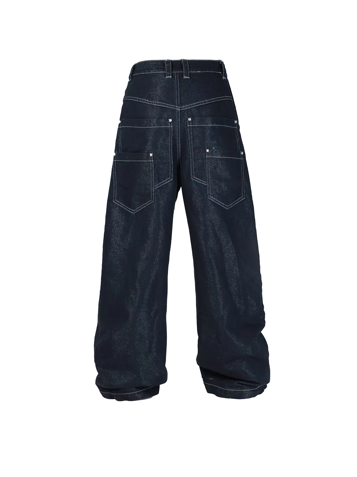 SEXXDEVIL Napoleon-Button Paneled Metallic Denim Jeans