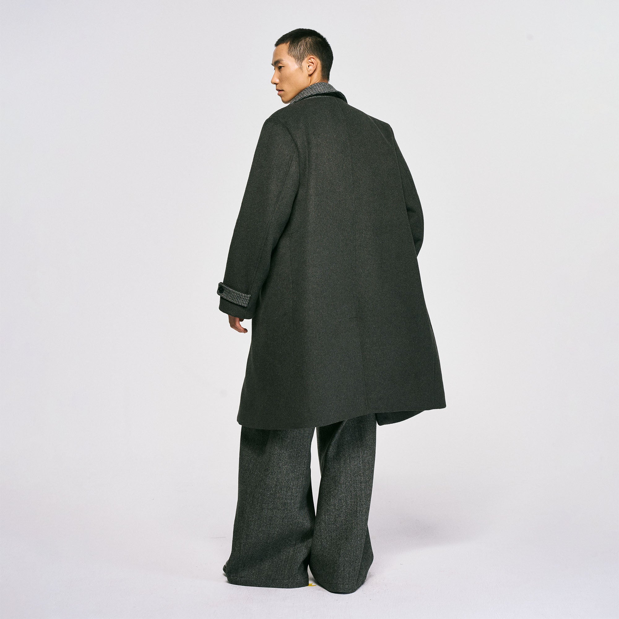 CATSSTAC Detachable Down Liner Wool-Blend Overcoat