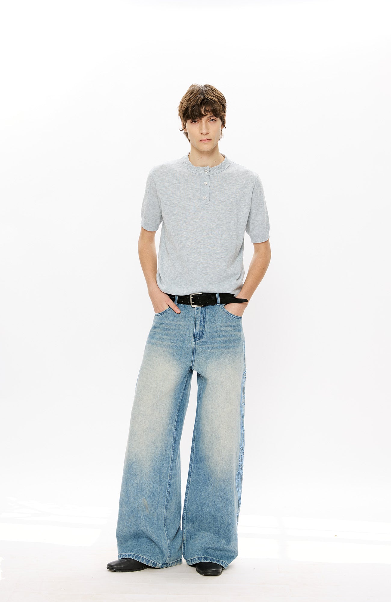 KREATE Totem Embroidered Jeans, premium urban and streetwear designers apparel on PROJECTISR.com, KREATE