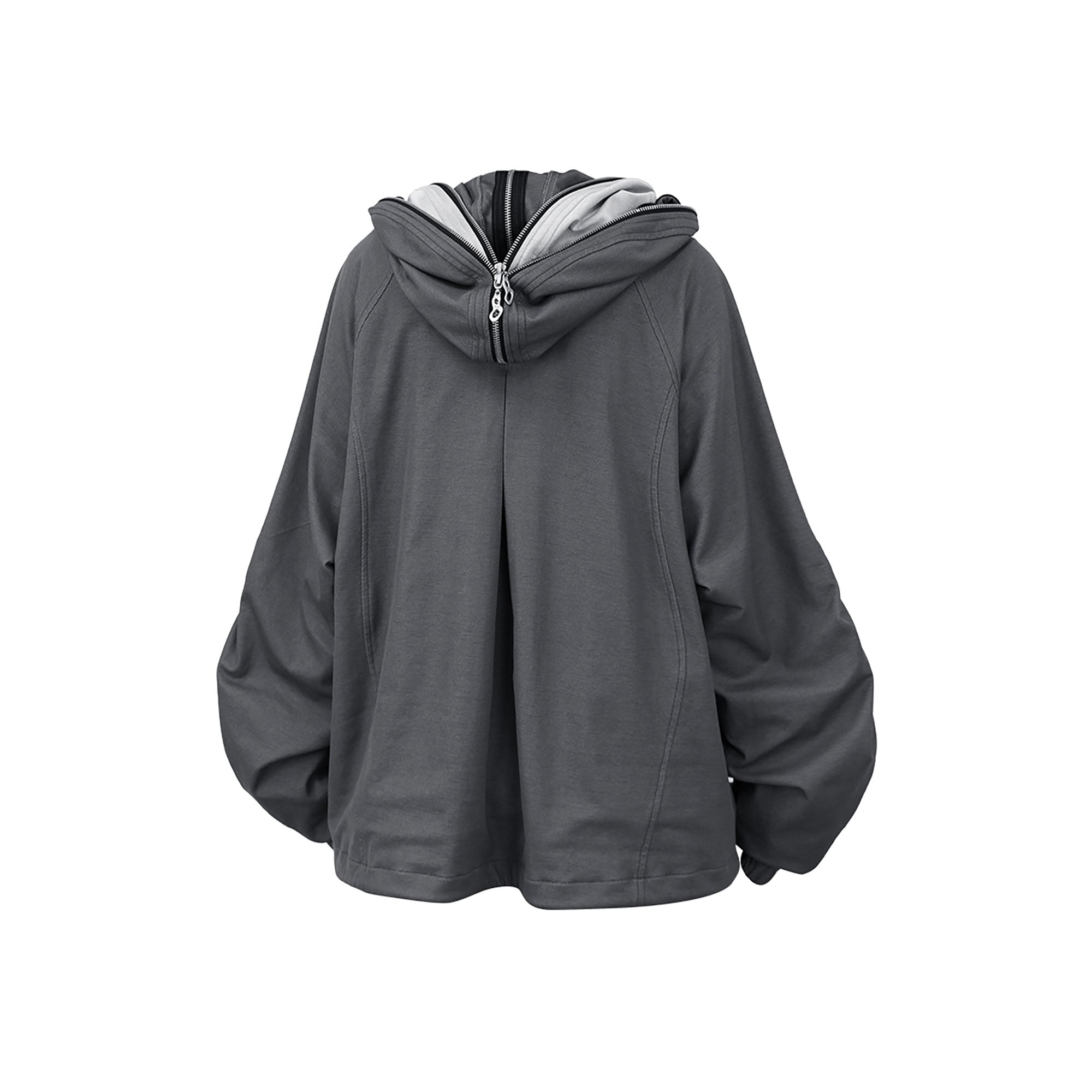 RELABEL Layered Multi-Zip Mask Hood Jacket Gray