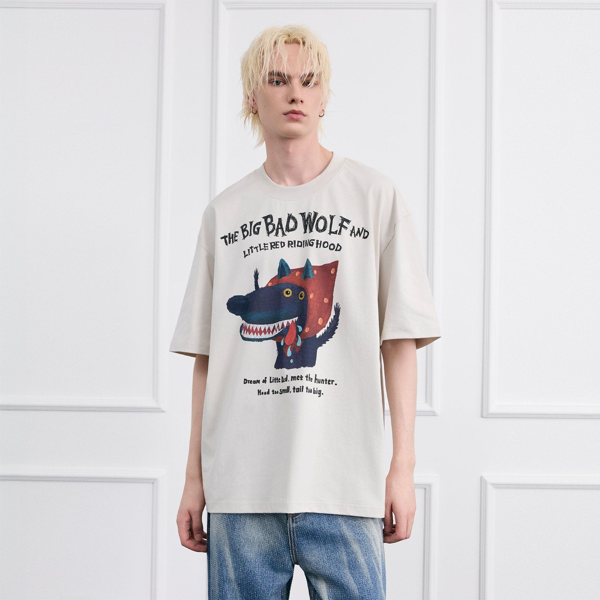 FACEONLAB Big Bad Wolf Oversized T-Shirt, premium urban and streetwear designers apparel on PROJECTISR.com, FACEONLAB