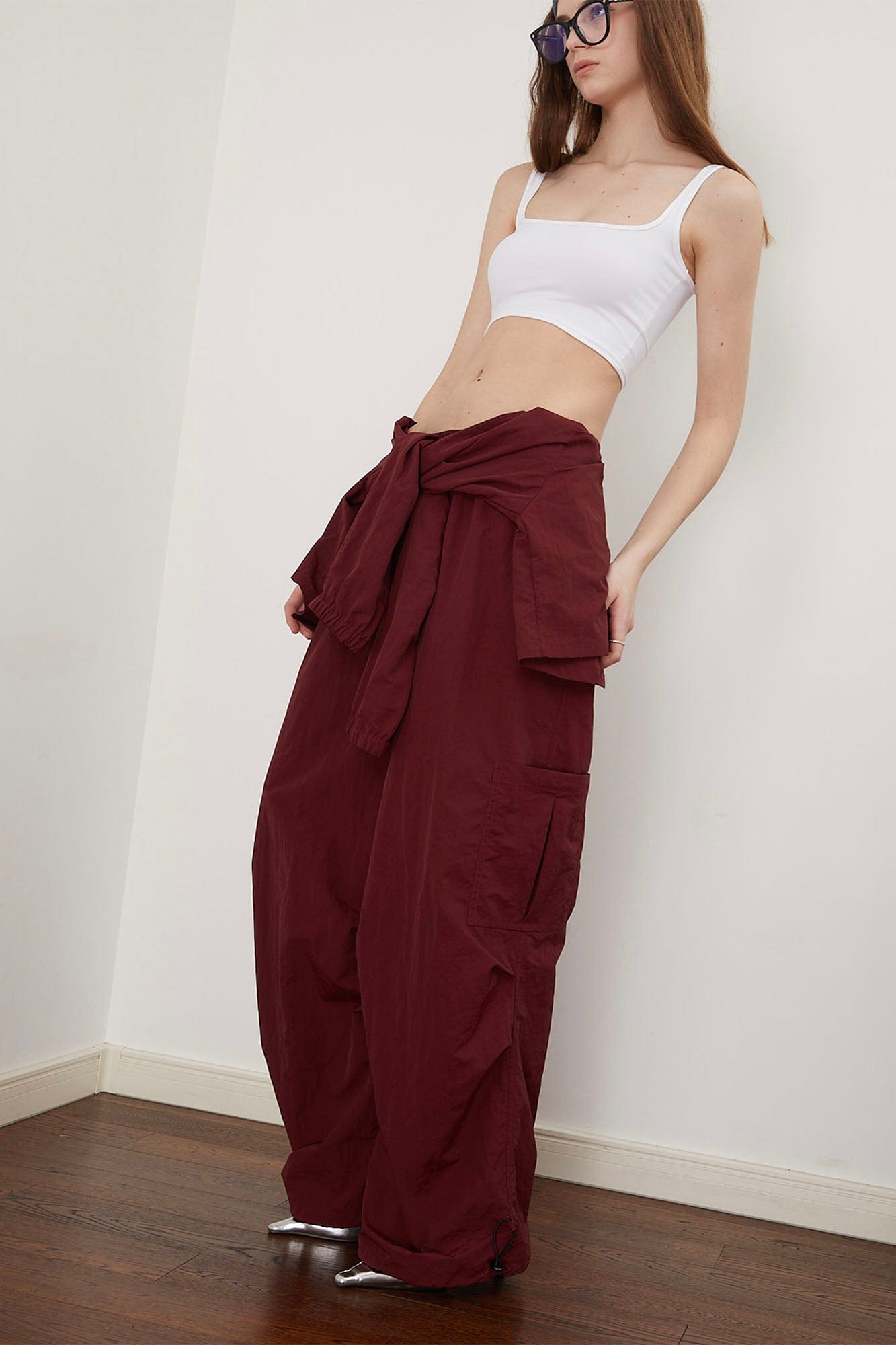 ASSEEN Detachable Draped Flap Wrinkled Parachute Pants, premium urban and streetwear designers apparel on PROJECTISR.com, ASSEEN