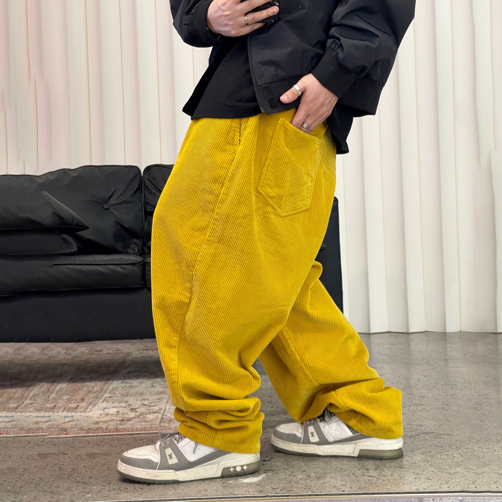 ME DA IGUAL Corduroy Pleated Wide-Leg Trousers