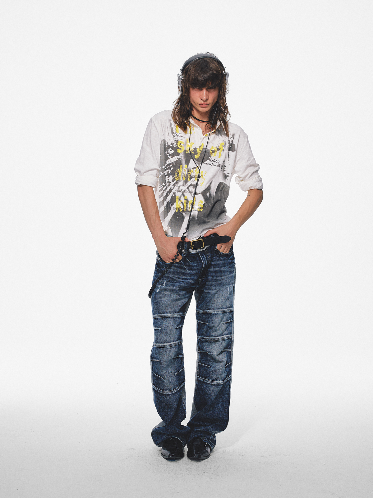 TRECLUB Graphic Portrait Long-Sleeve Polo