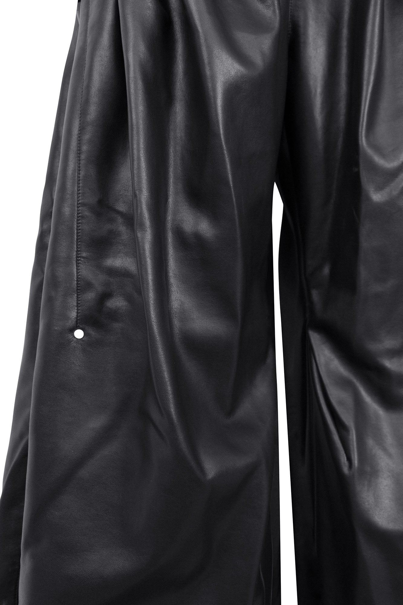 RELABEL Pleated Rivet Oversized PU Pants, premium urban and streetwear designers apparel on PROJECTISR.com, RELABEL