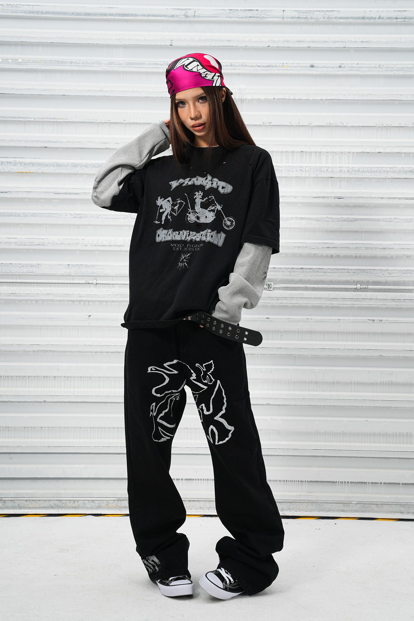 VINKID Stacked Sleeve Graphic Long-Sleeve Tee, premium urban and streetwear designers apparel on PROJECTISR.com, VINKID