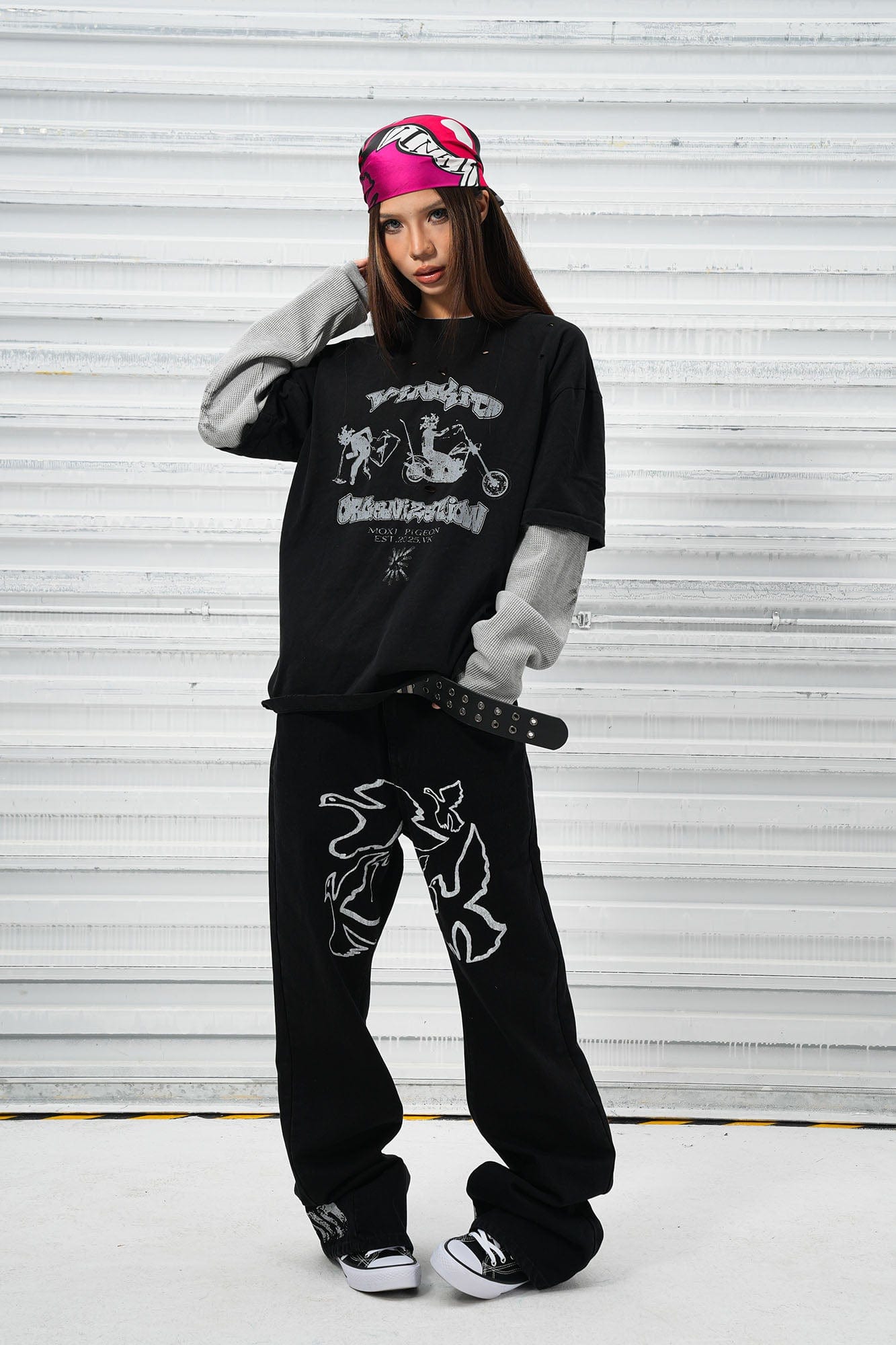 VINKID Stacked Sleeve Graphic Long-Sleeve Tee, premium urban and streetwear designers apparel on PROJECTISR.com, VINKID