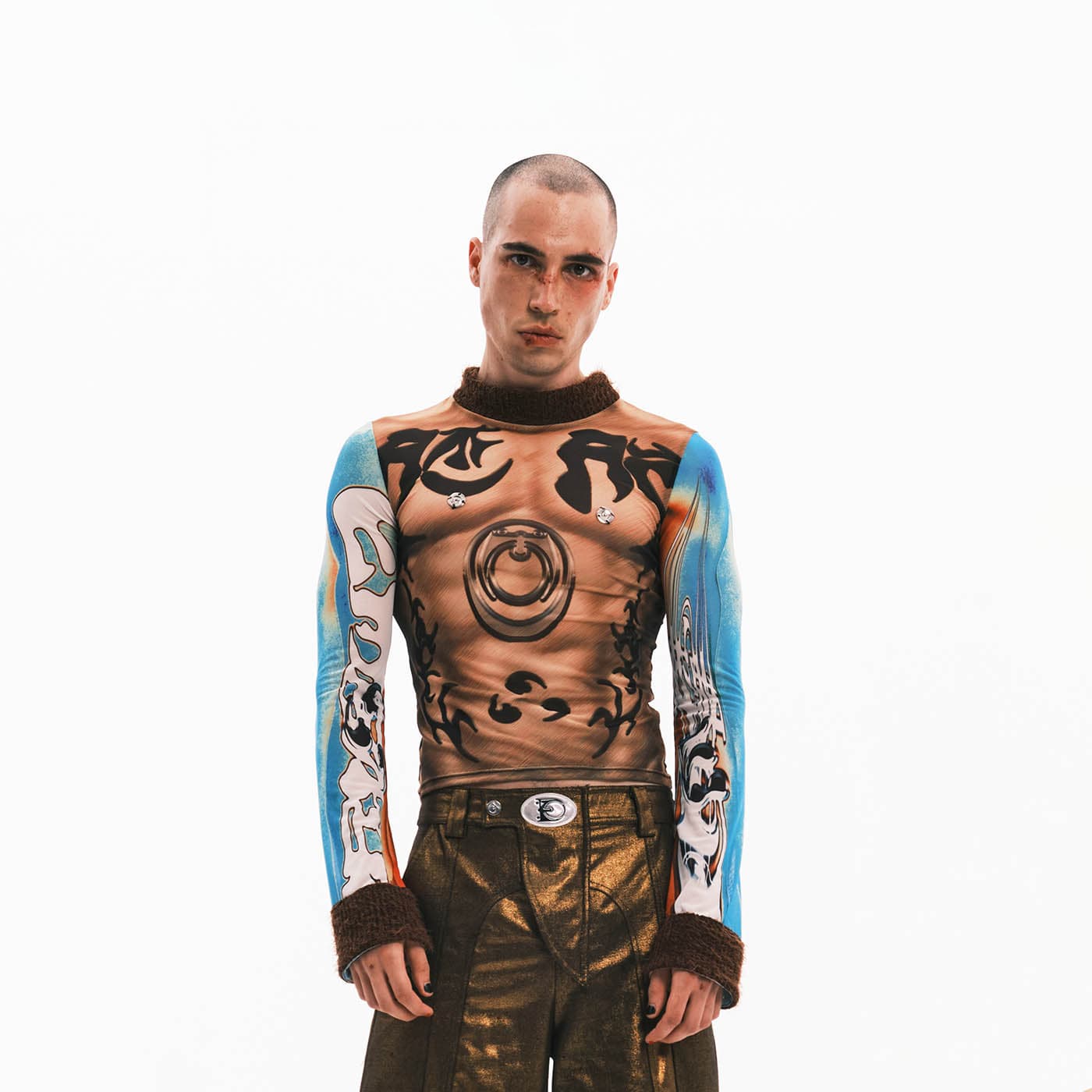 EMBRYO Muscle Runes Mohair Turtleneck L/S Tee, premium urban and streetwear designers apparel on PROJECTISR.com, EMBRYO