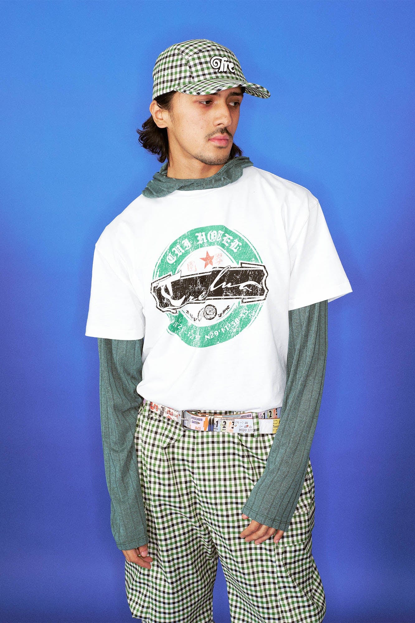 TRECLUB Plaid Patch Embroidered Cap, premium urban and streetwear designers apparel on PROJECTISR.com, TRECLUB