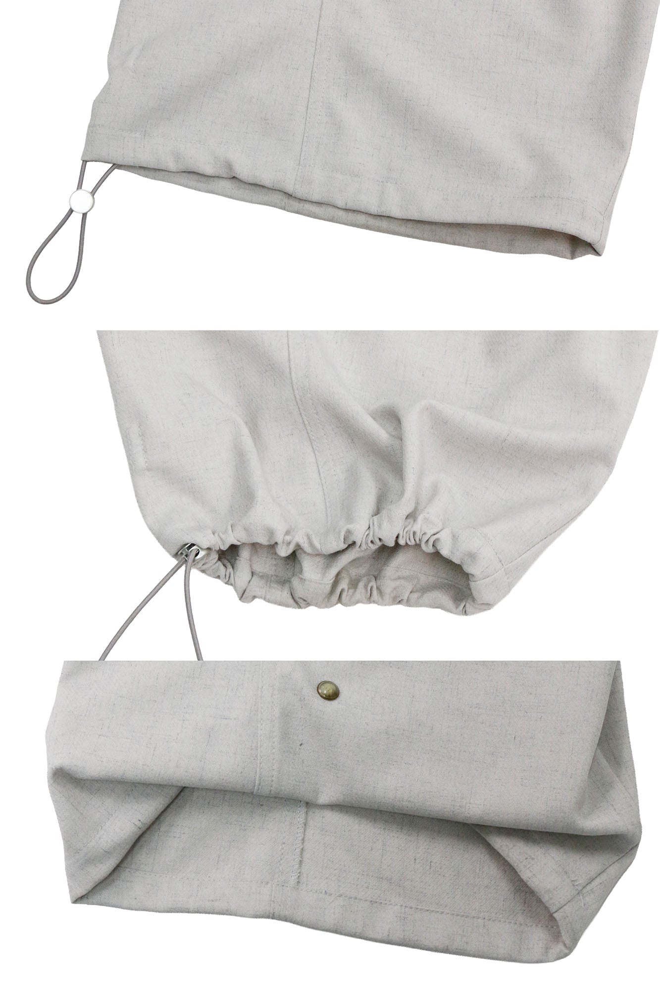 RELABEL Detachable Drape Linen-Blend Cargo Light Gray, premium urban and streetwear designers apparel on PROJECTISR.com, RELABEL