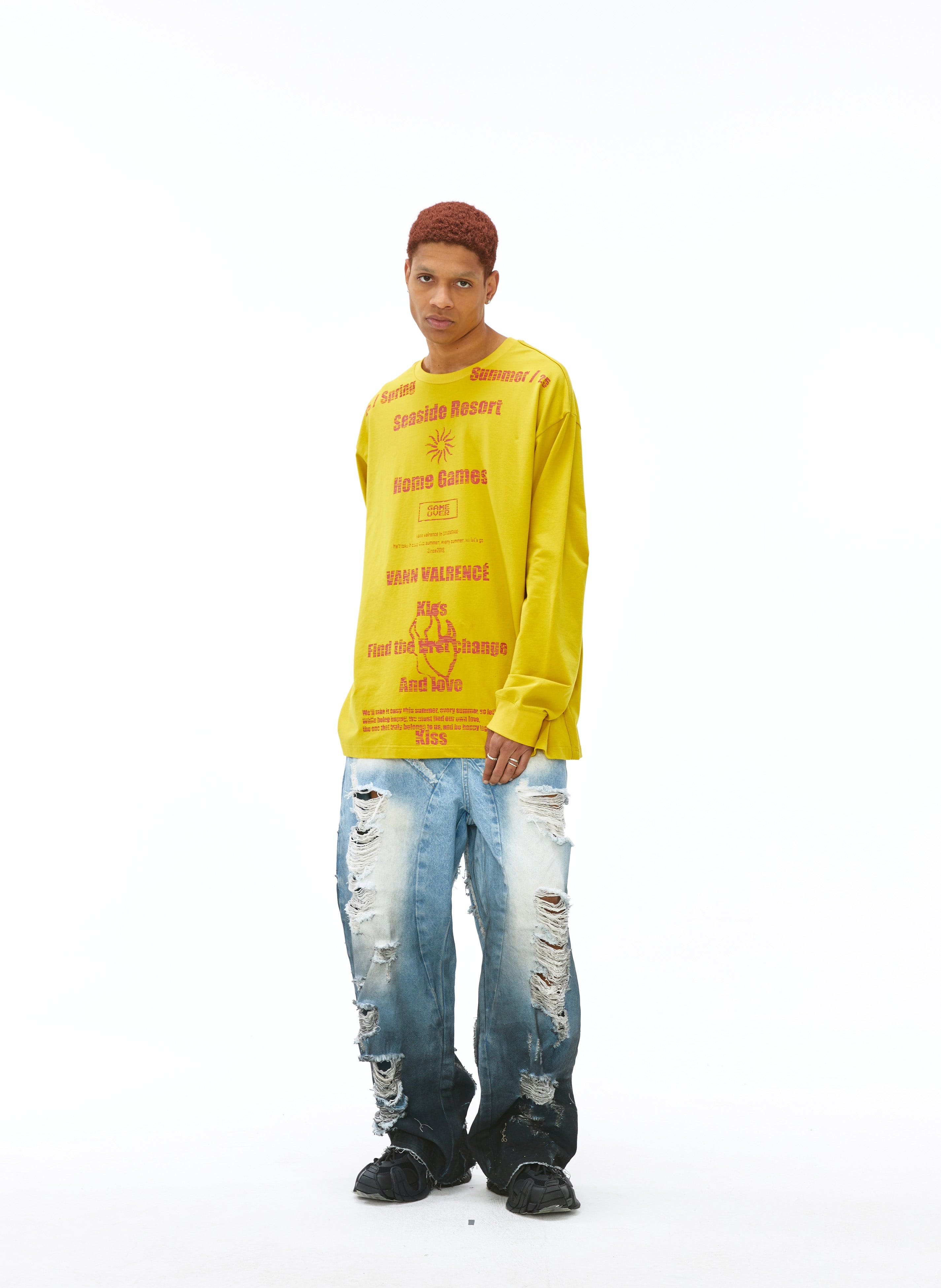 VANN VALRENCE Distressed Gradient Wash Structural Ripped Jeans, premium urban and streetwear designers apparel on PROJECTISR.com, VANN VALRENCE