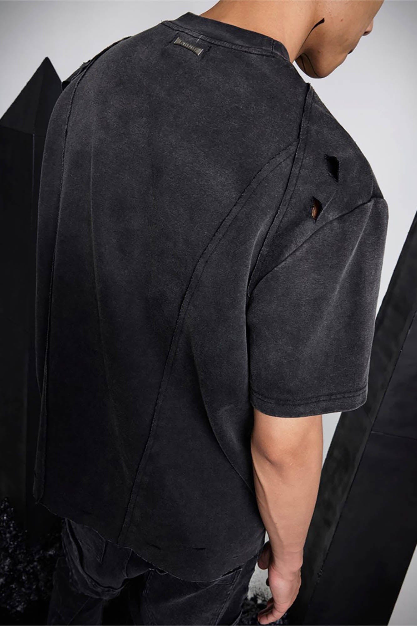 SSIN7 Distressed Scar Spliced T-Shirt, premium urban and streetwear designers apparel on PROJECTISR.com, SSIN7