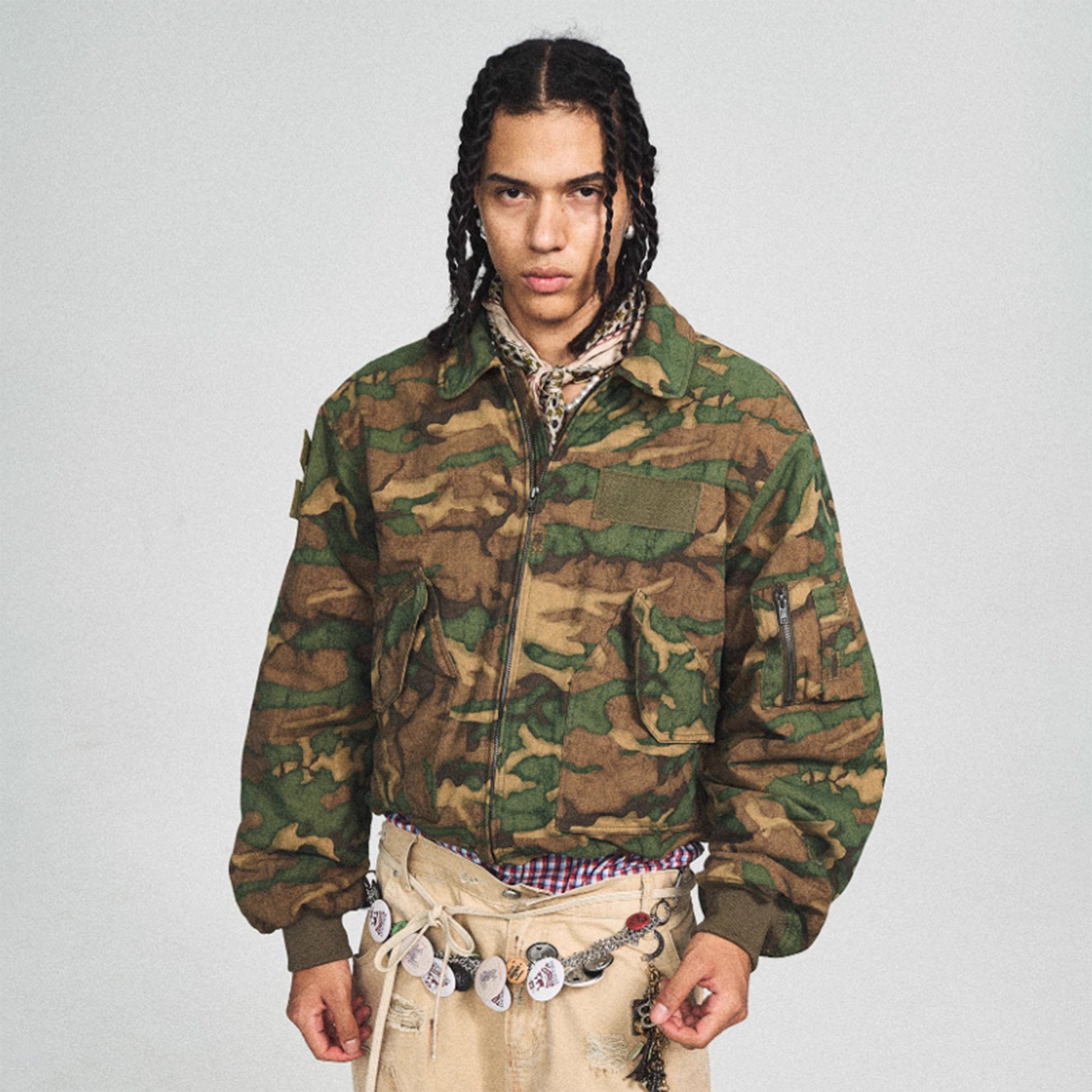 STEEPC Camo MA2 Multi-Pocket Patchwork Reversible Jacket, premium urban and streetwear designers apparel on PROJECTISR.com, STEEPC