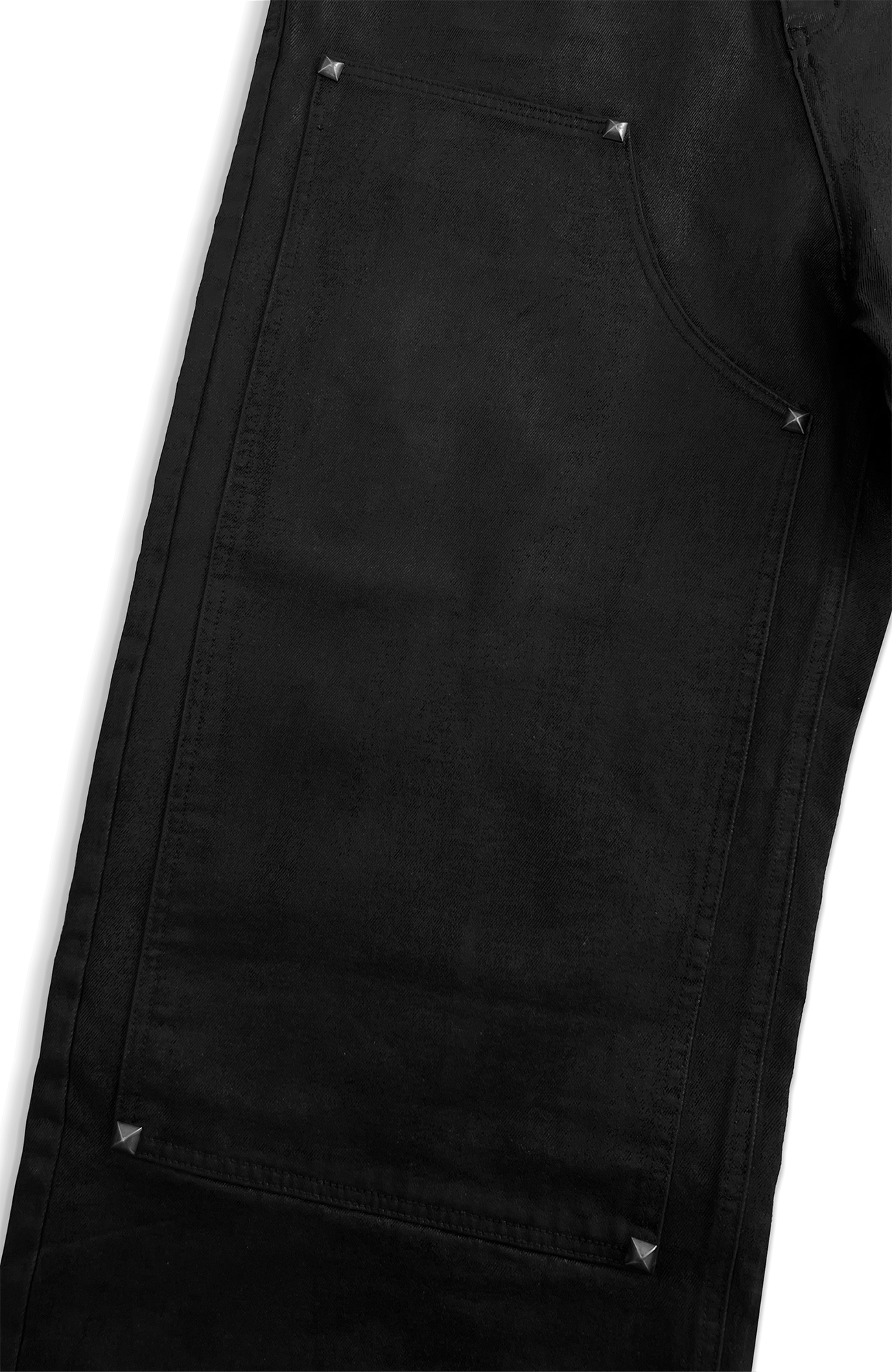 TECNINEGROUP Waxed Double-Knee Diamond Pockets Jeans