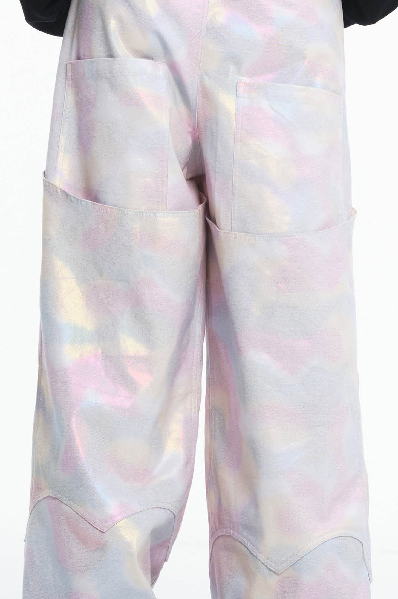 EMBRYO Deconstructed Iridescent Camo Wide-Leg Pants, premium urban and streetwear designers apparel on PROJECTISR.com, EMBRYO