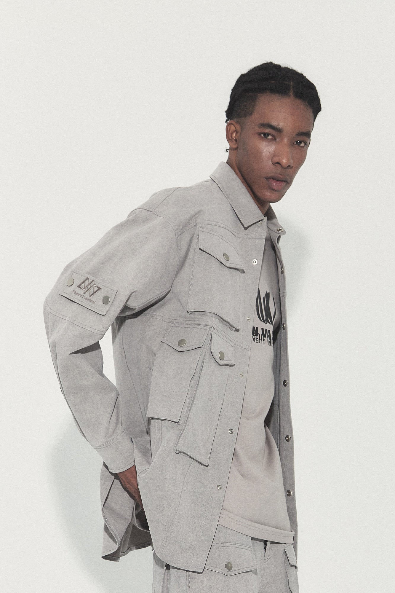 VANN VALRENCE Utility Washed Multi-Pocket Shirt Jacket, premium urban and streetwear designers apparel on PROJECTISR.com, VANN VALRENCE