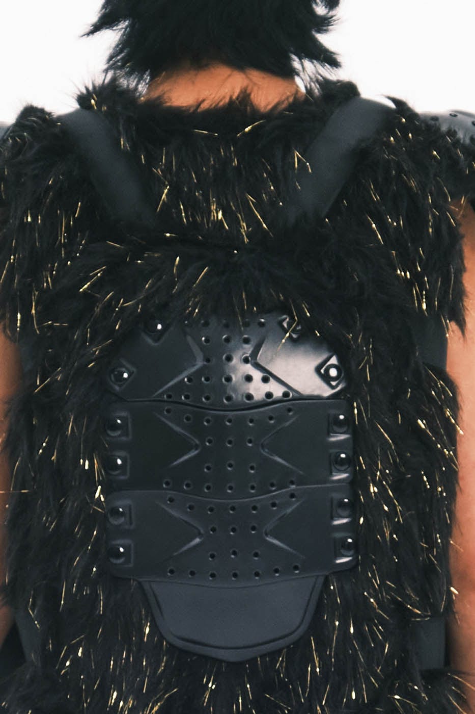 EMBRYO Cyber Faux Fur Warrior Vest, premium urban and streetwear designers apparel on PROJECTISR.com, EMBRYO