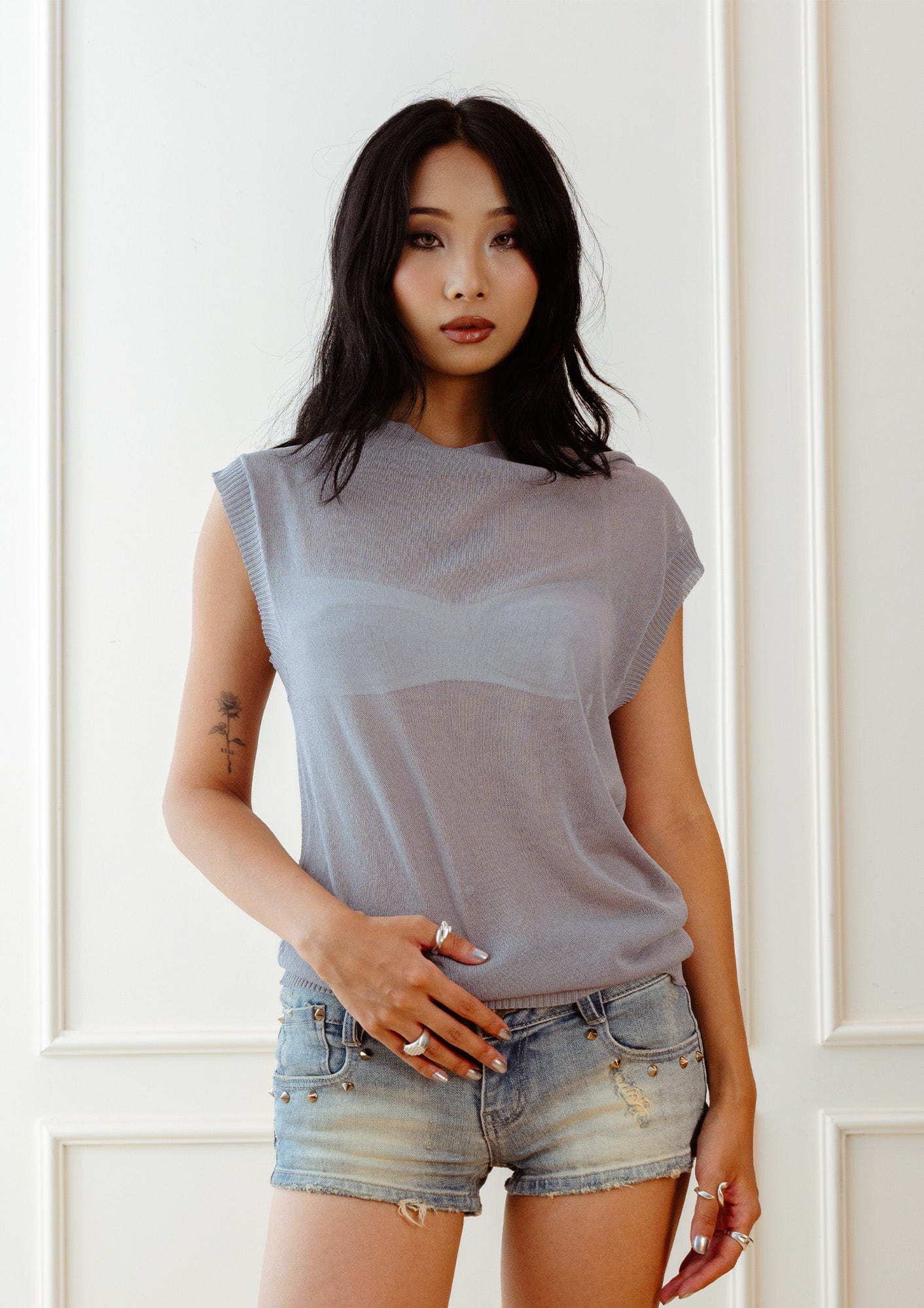 KADAKADA Retro Cowl-Neck Knited Sleeveless T-Shirt, premium urban and streetwear designers apparel on PROJECTISR.com, KADAKADA