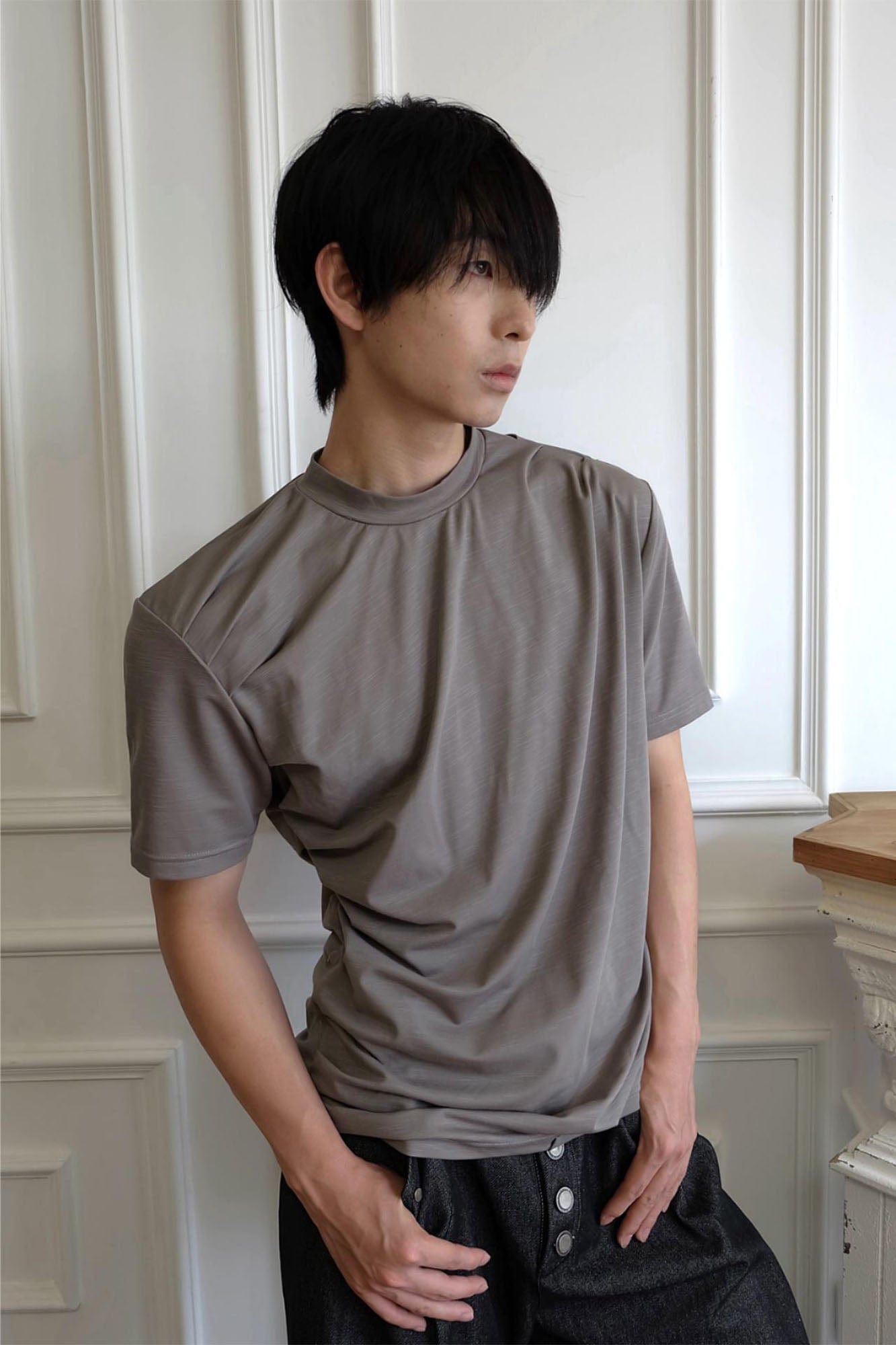 SSIN7 Essential Drape Texture Mock T-Shirt, premium urban and streetwear designers apparel on PROJECTISR.com, SSIN7