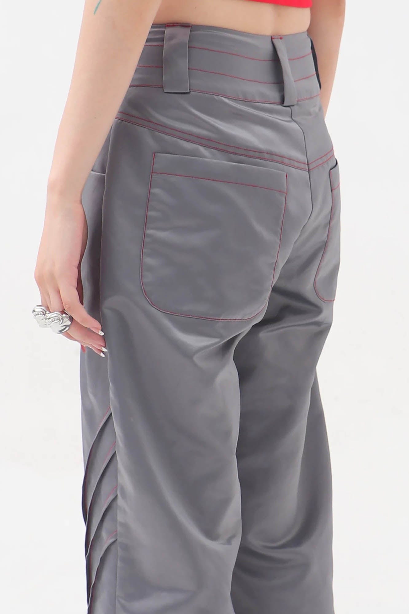 EMBRYO Metallic Pleated Low-Rise Pants, premium urban and streetwear designers apparel on PROJECTISR.com, EMBRYO