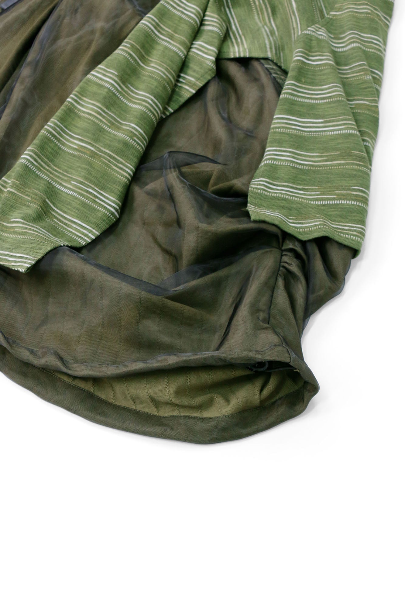 RELABEL Detachable Striped Drape Ruched Oversized Shorts Green, premium urban and streetwear designers apparel on PROJECTISR.com, RELABEL