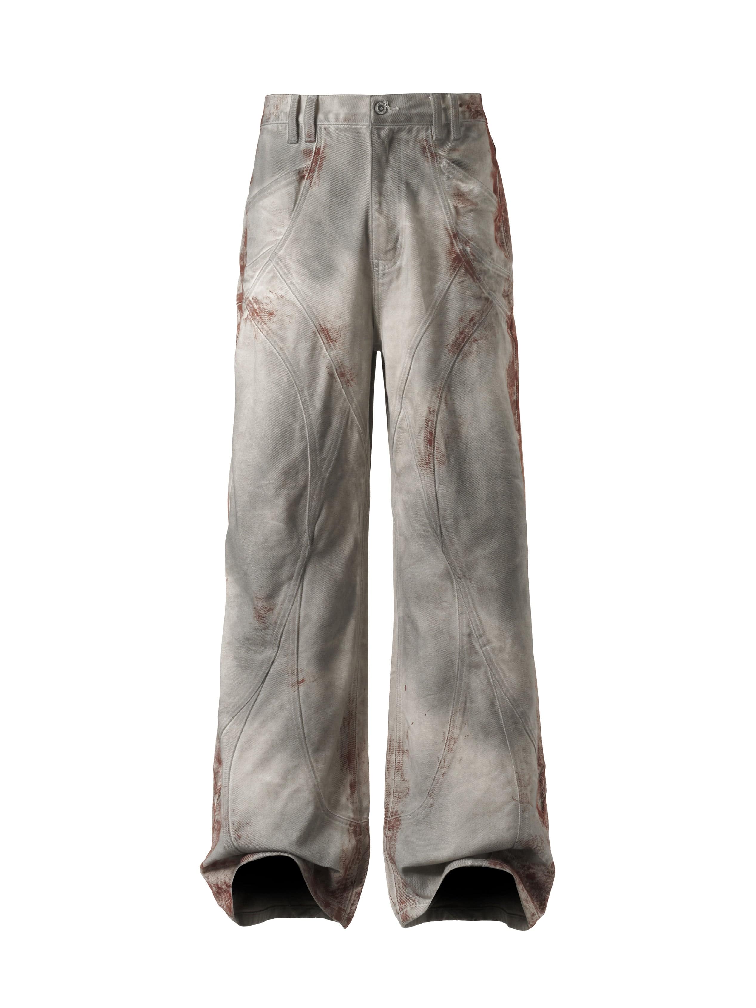 CATSSTAC Rusted Deconstructed Wide-Leg Jeans, premium urban and streetwear designers apparel on PROJECTISR.com, CATSSTAC