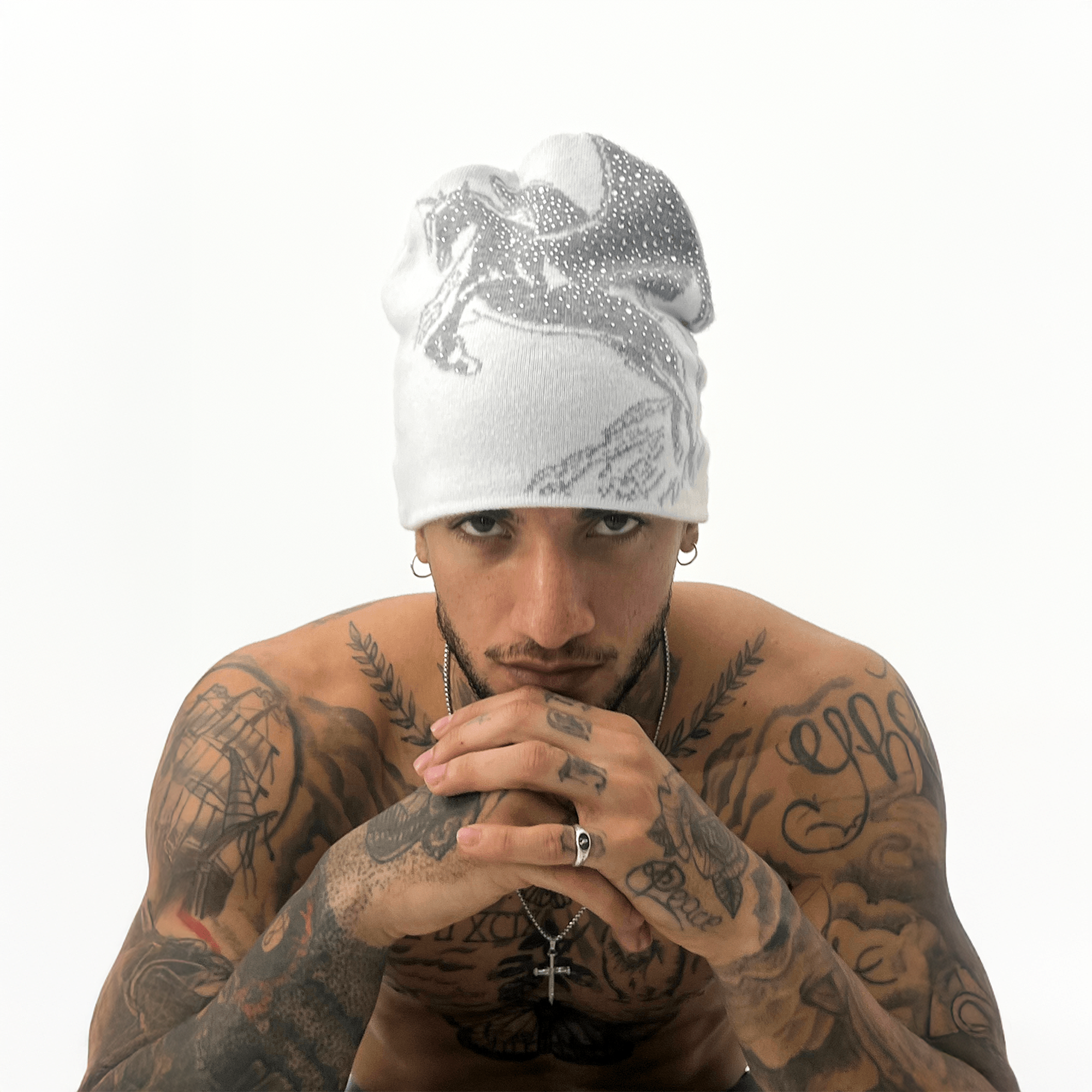 TECNINEGROUP Jacquard Diamond Knit Beanie