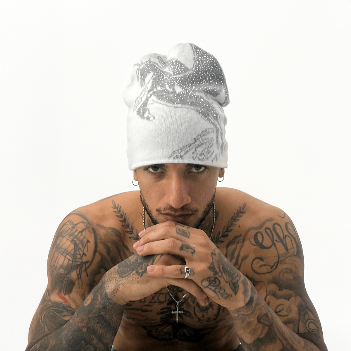 TECNINEGROUP Jacquard Diamond Knit Beanie