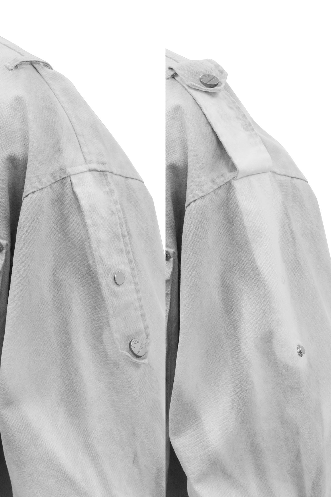 RELABEL Distressed Plaid Hood Oversized Jacket White, premium urban and streetwear designers apparel on PROJECTISR.com, RELABEL