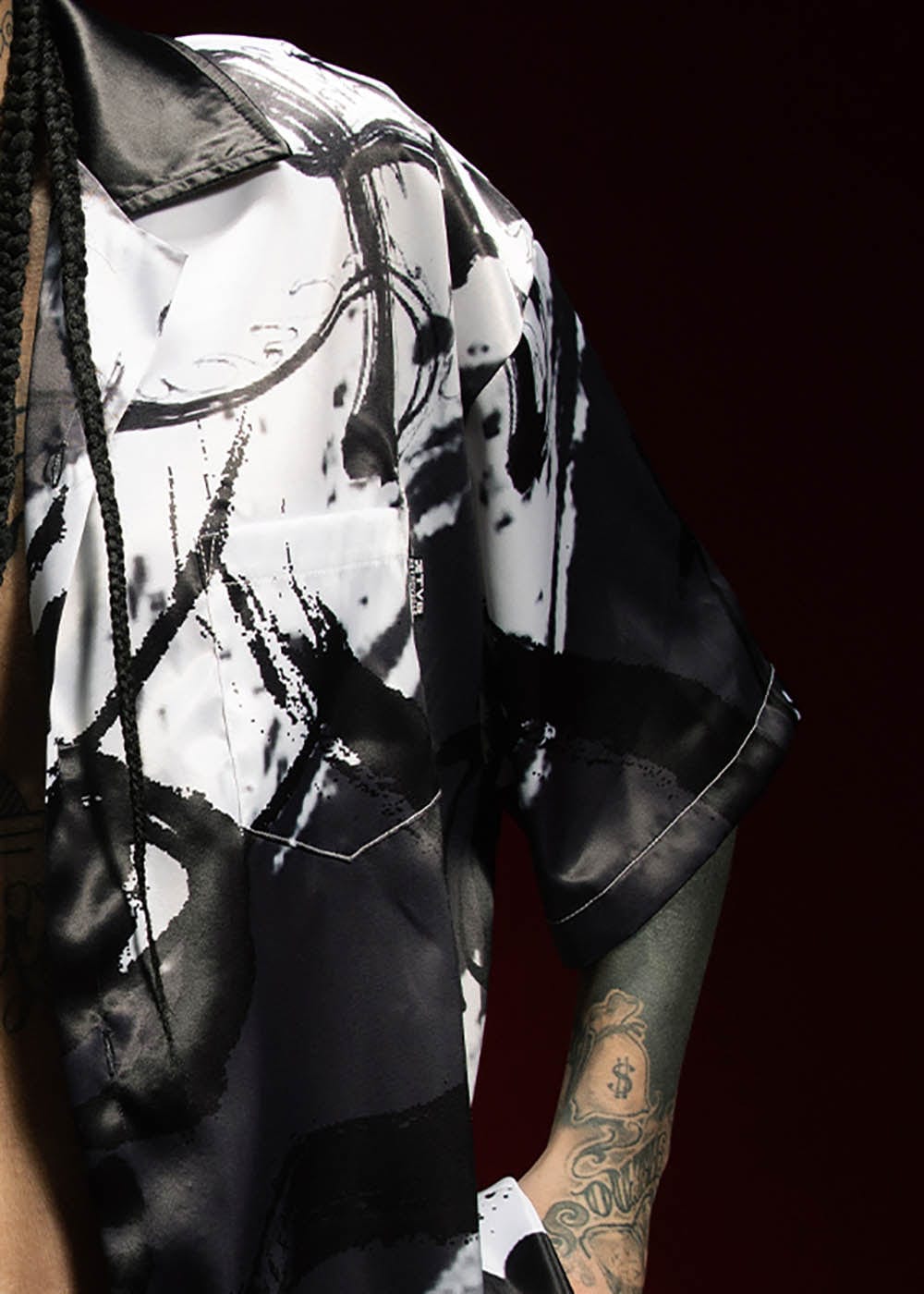 RTVG Dragon Calligraphy Cuban Half Shirt, premium urban and streetwear designers apparel on PROJECTISR.com, RTVG