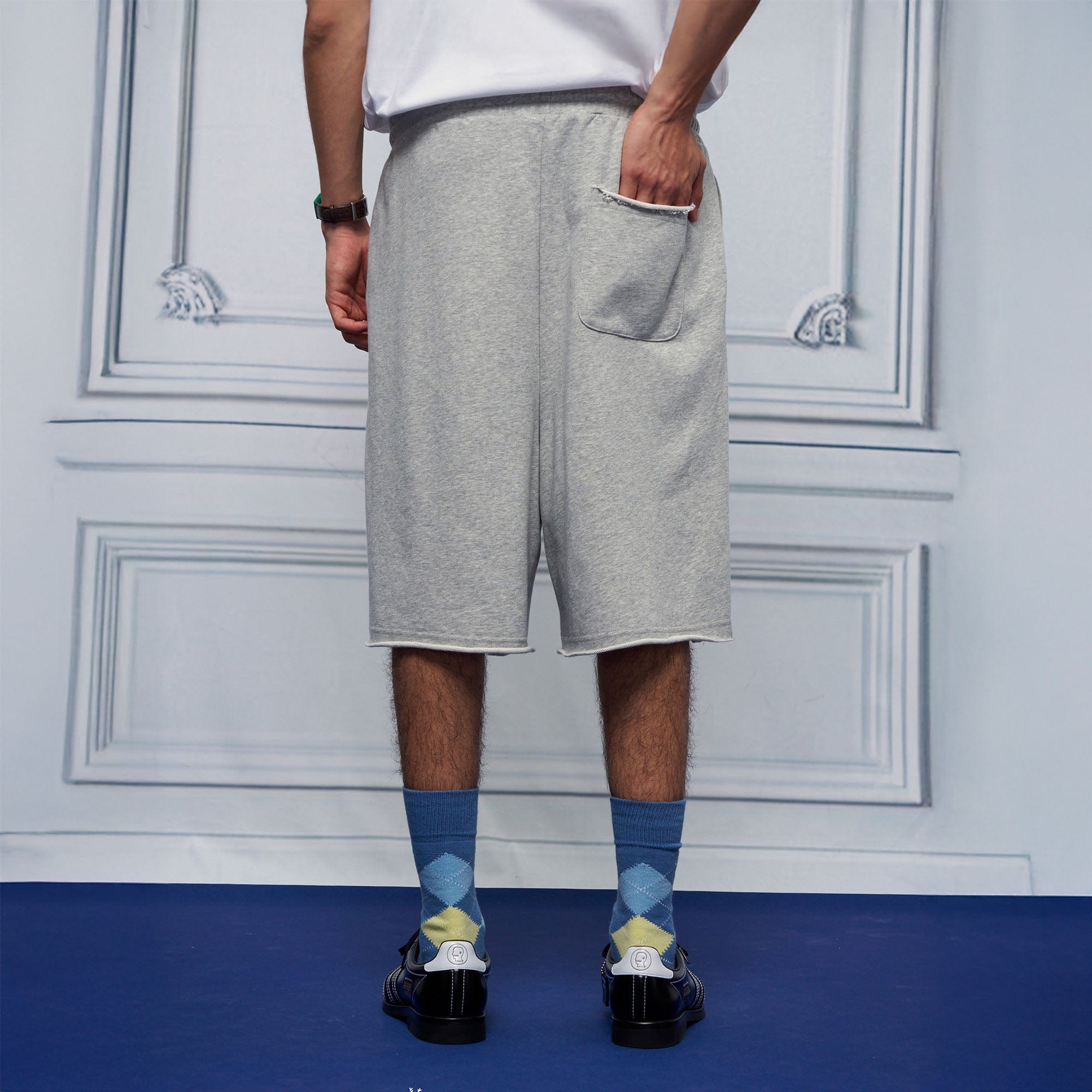 UNLIMITED MOTE Multi-Pleated Drawstring Raw-Hem Shorts, premium urban and streetwear designers apparel on PROJECTISR.com, UNLIMITED MOTE