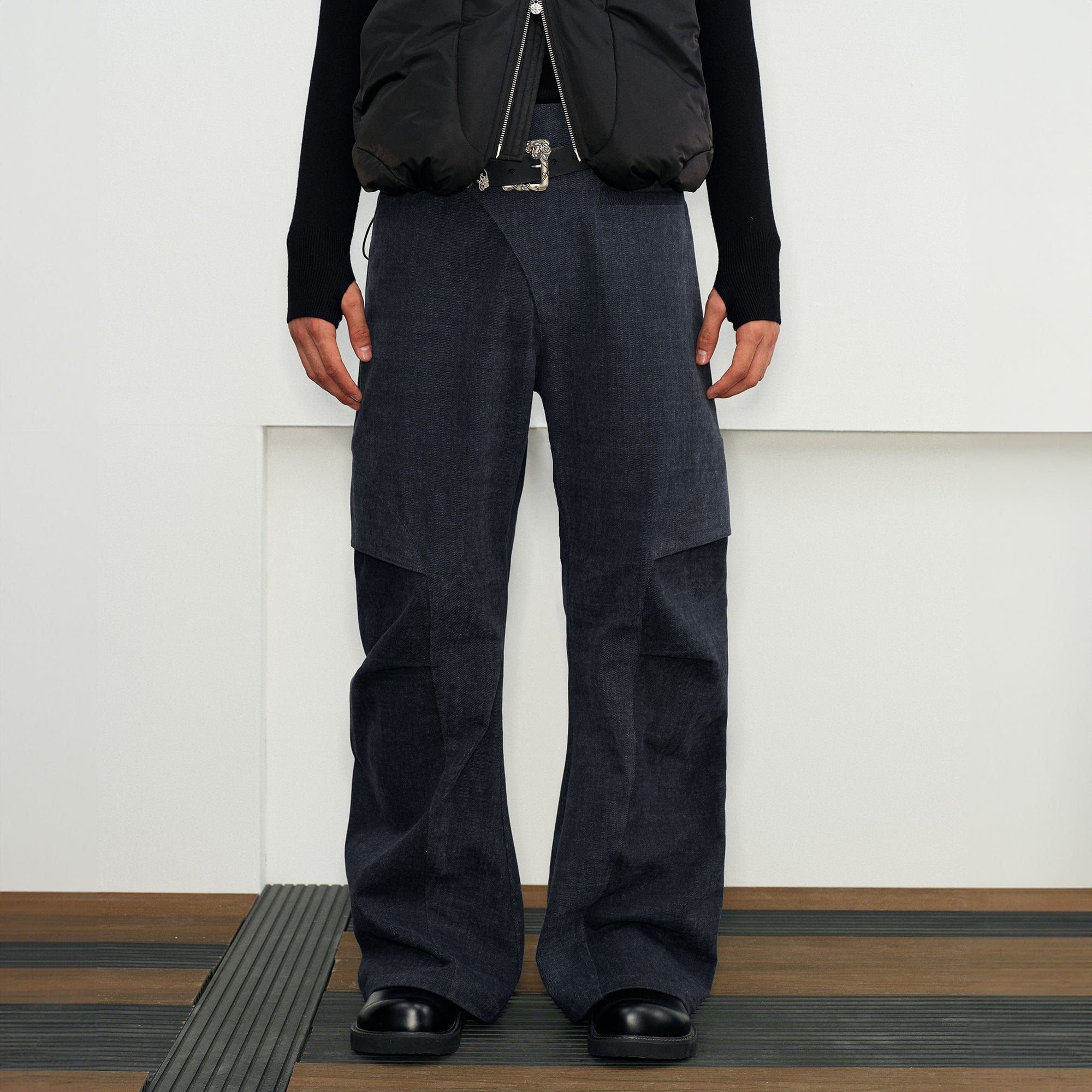 KREATE Crinkled Asymmetrical Closing Pants, premium urban and streetwear designers apparel on PROJECTISR.com, KREATE