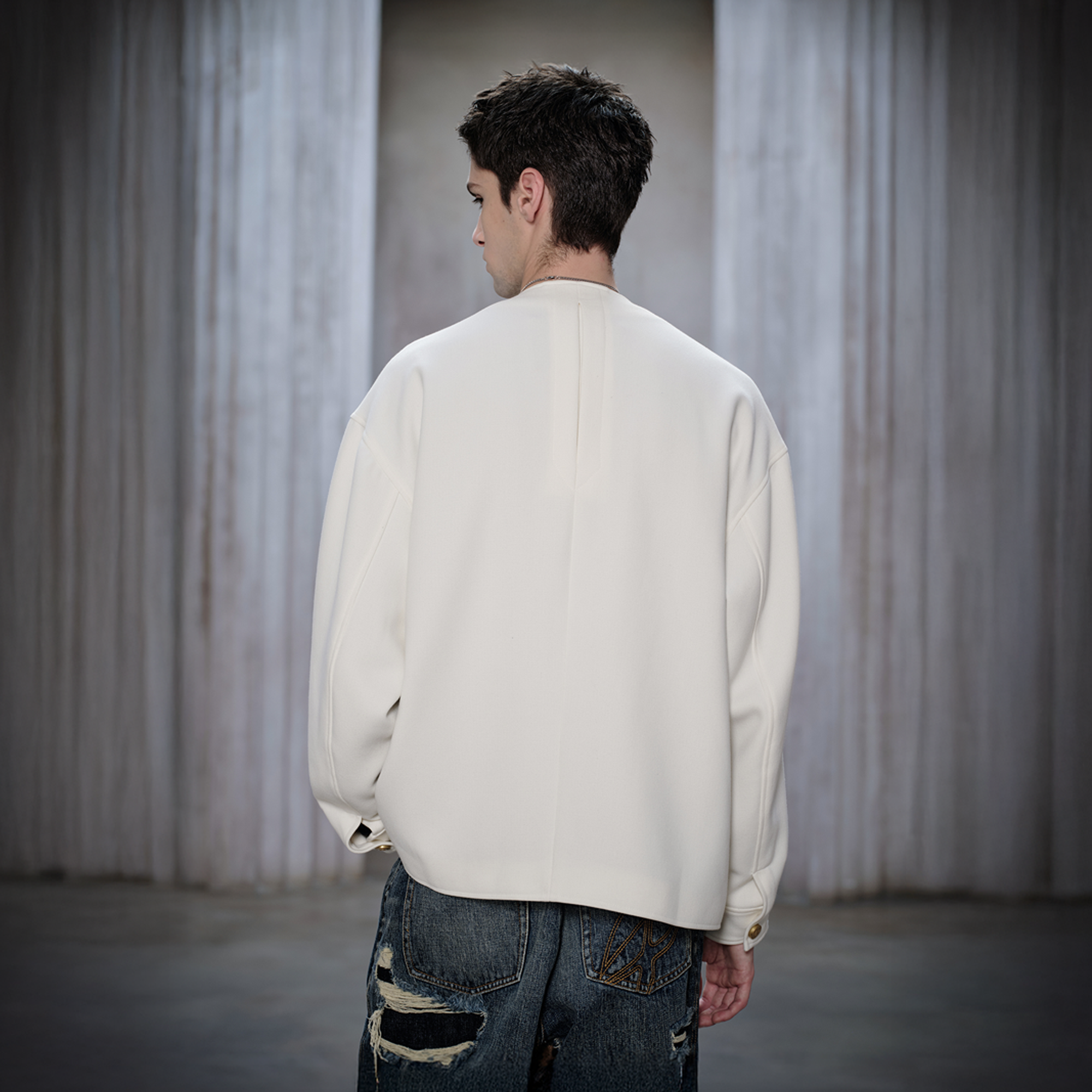 FACEONLAB Essential Badge Crewneck Jacket