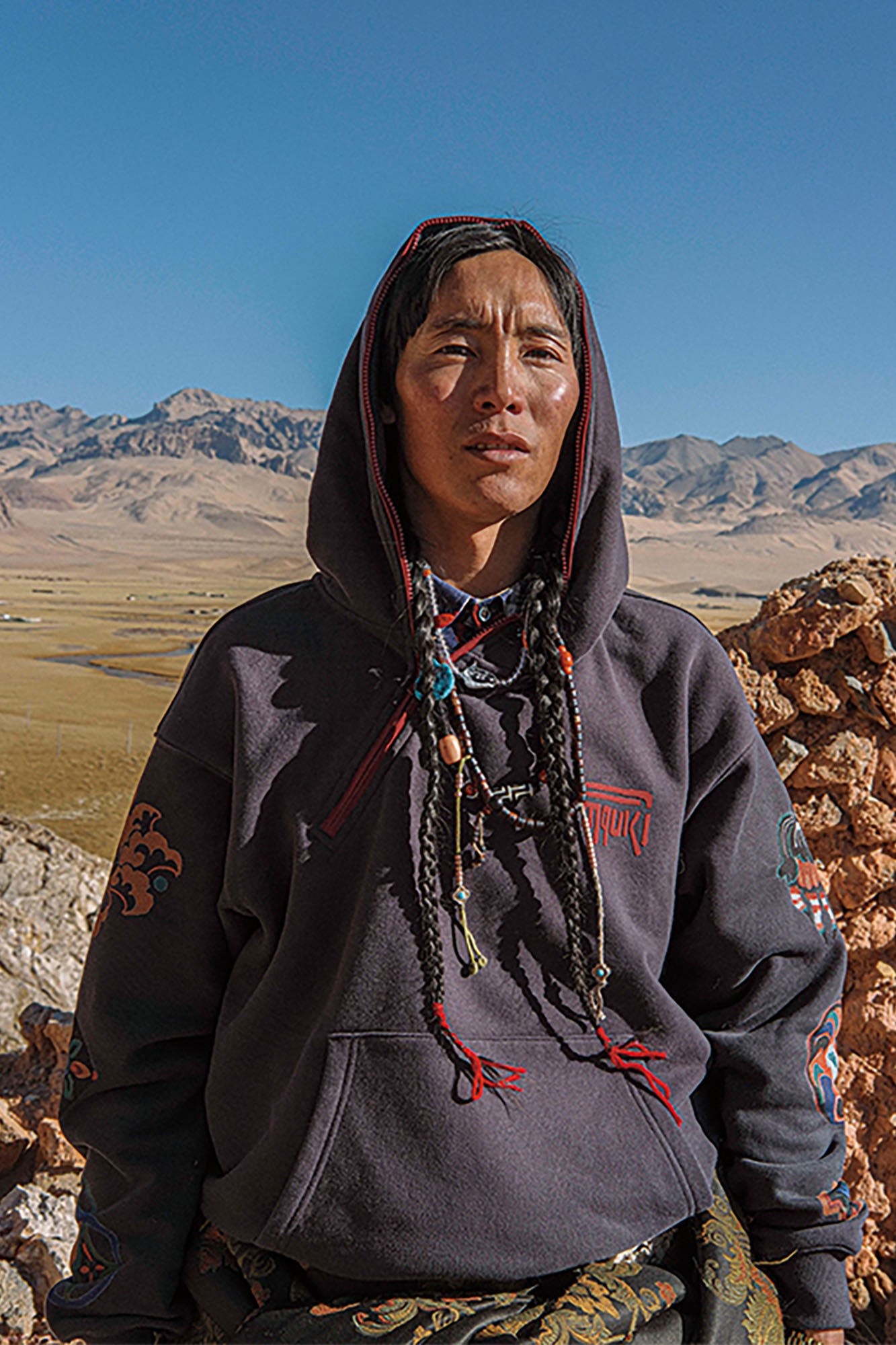 NERHI Asym Half-Zip Mural Graphic Hoodie