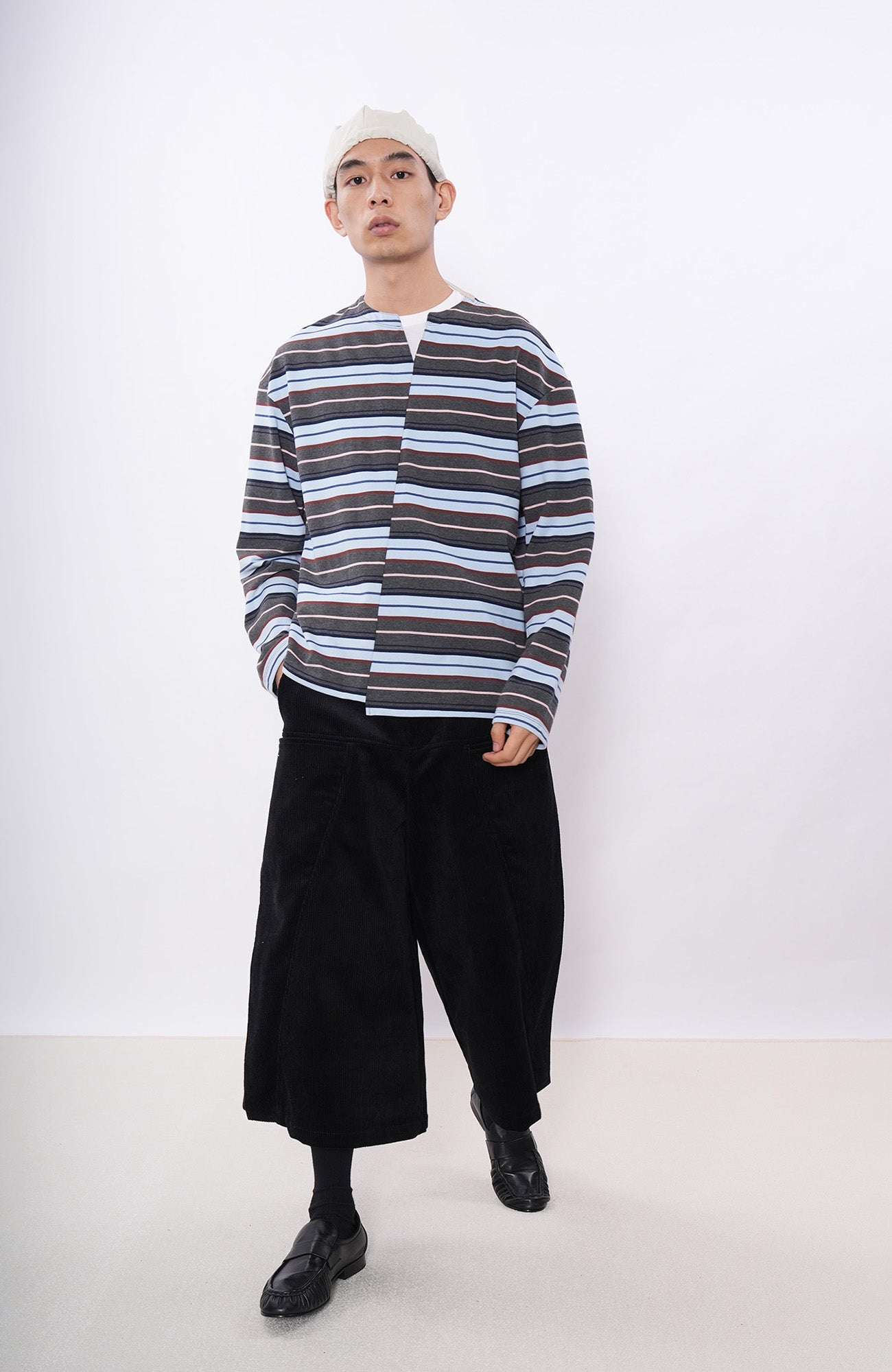 7440 37 1 Asymmetrical Stripe Panel Long Sleeve, premium urban and streetwear designers apparel on PROJECTISR.com, 7440 37 1