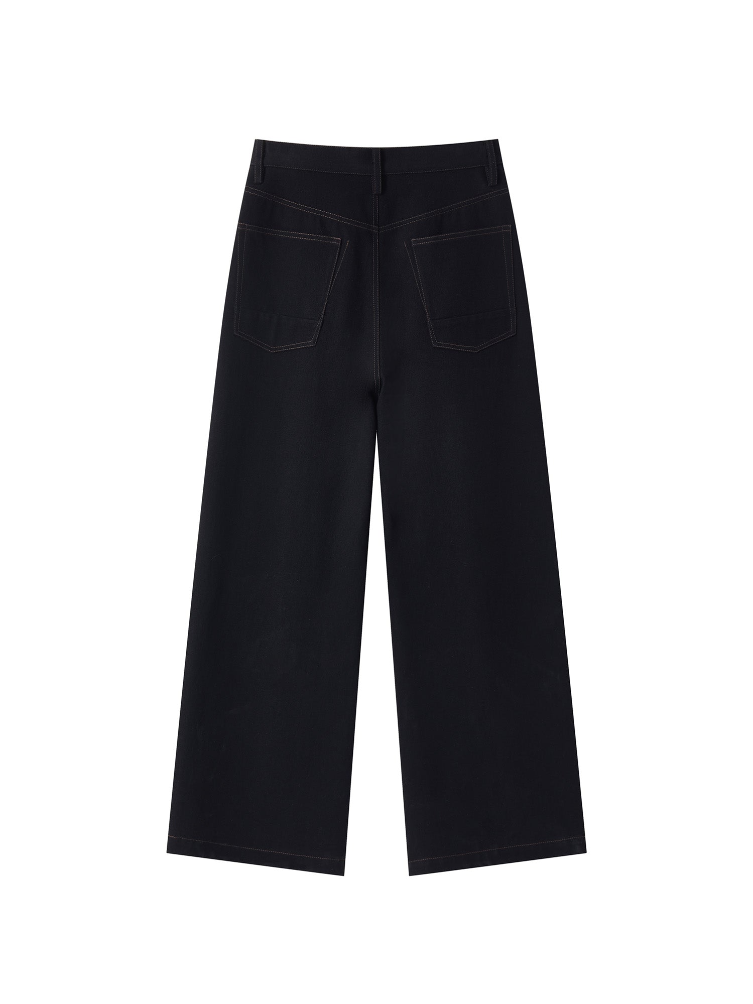 OPICLOTH Washed Contrast Stitch Wide-Leg Jeans, premium urban and streetwear designers apparel on PROJECTISR.com, OPICLOTH