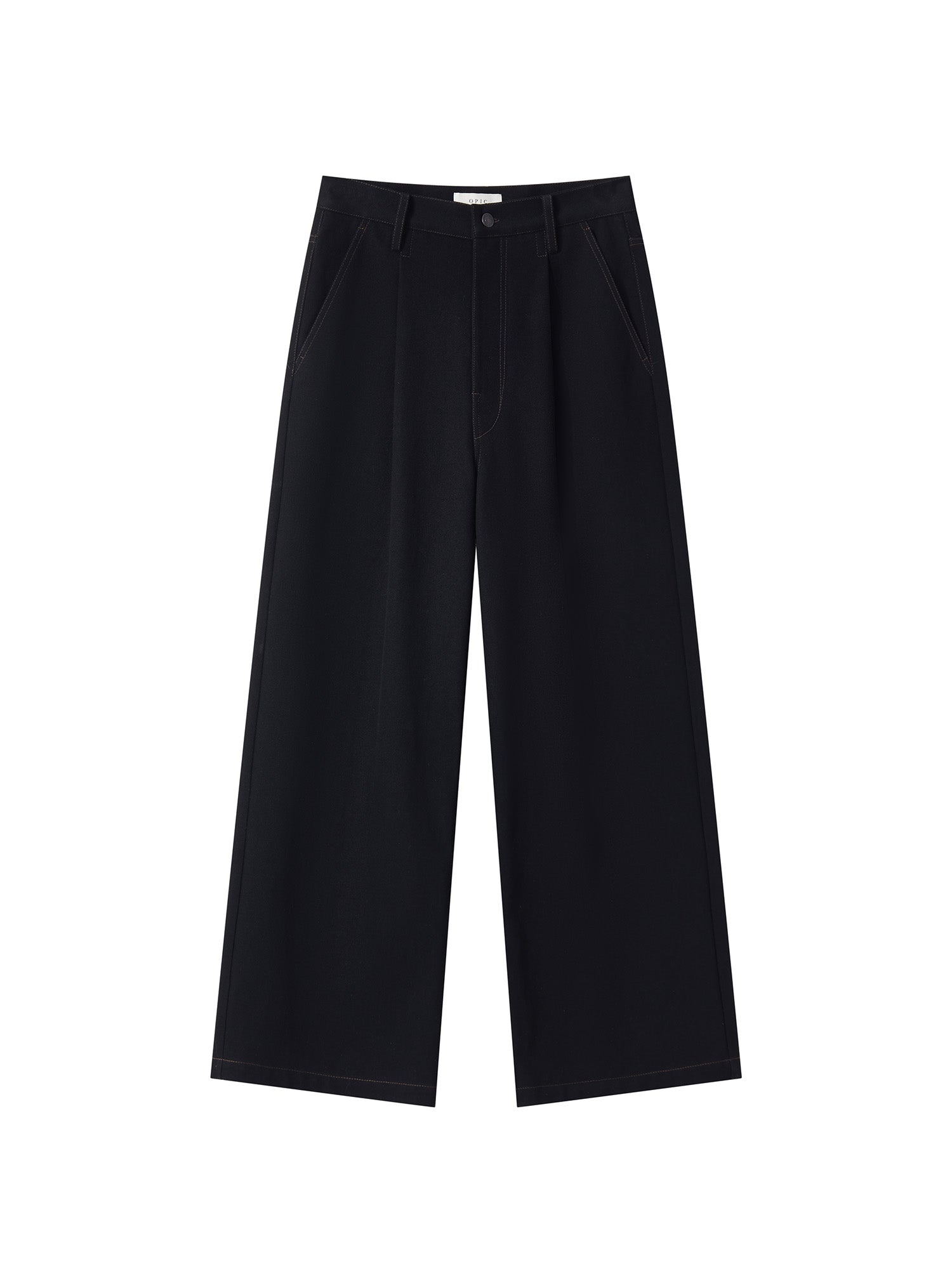 OPICLOTH Washed Contrast Stitch Wide-Leg Jeans, premium urban and streetwear designers apparel on PROJECTISR.com, OPICLOTH