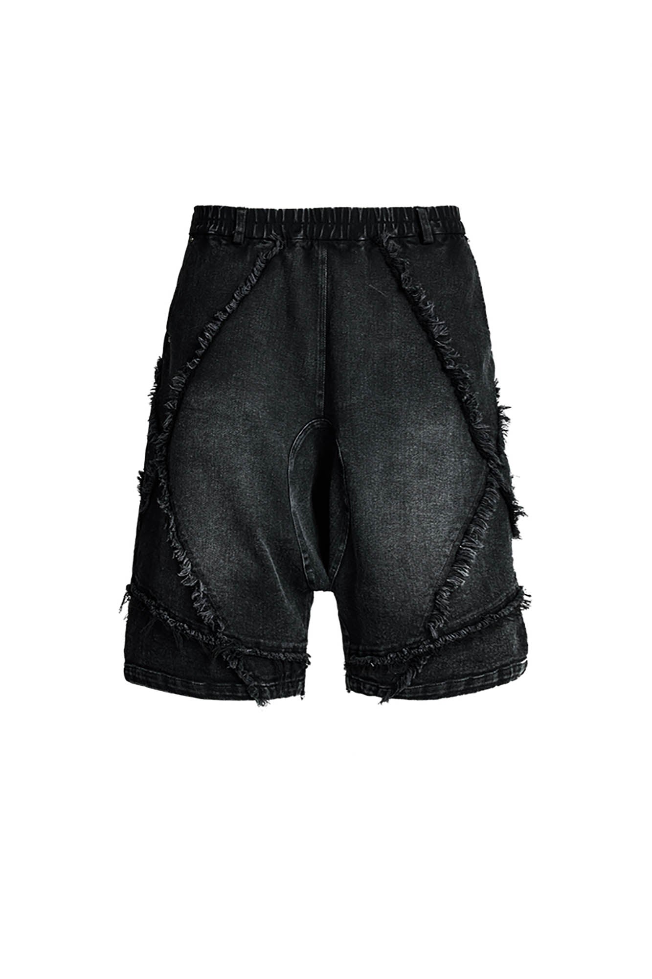 SSIN7 Washed Frayed Spliced Denim Shorts, premium urban and streetwear designers apparel on PROJECTISR.com, SSIN7