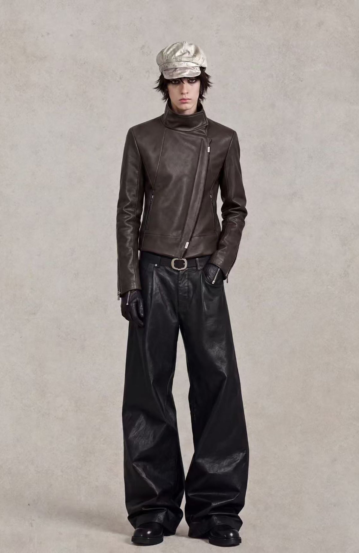2000RSK Deconstructed Irregular Faux Leather Jacket
