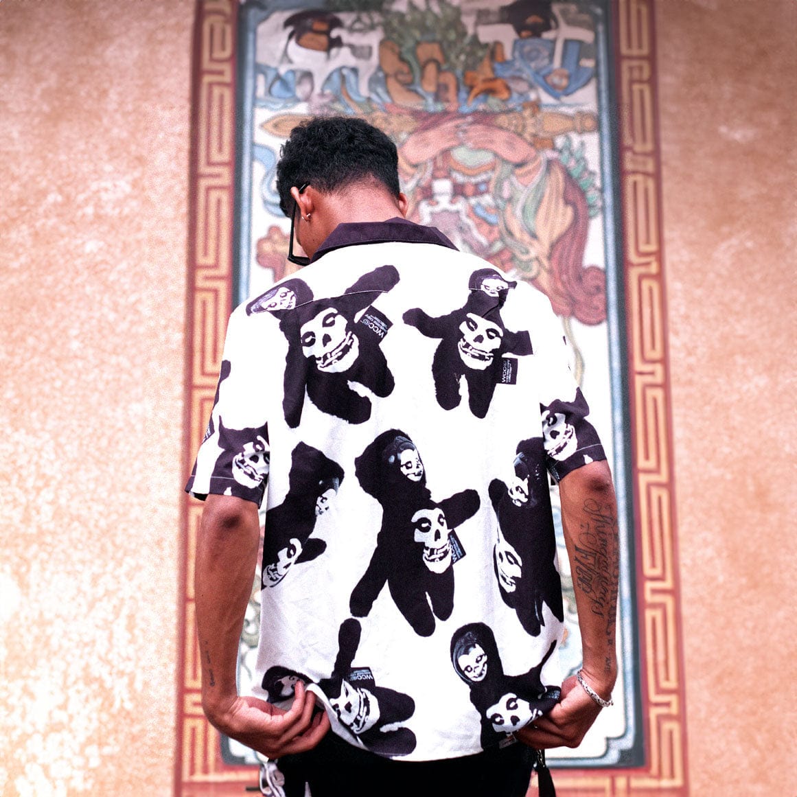 WCC Ghost Face Full Print Cuban Half Shirt, premium urban and streetwear designers apparel on PROJECTISR.com, WCC