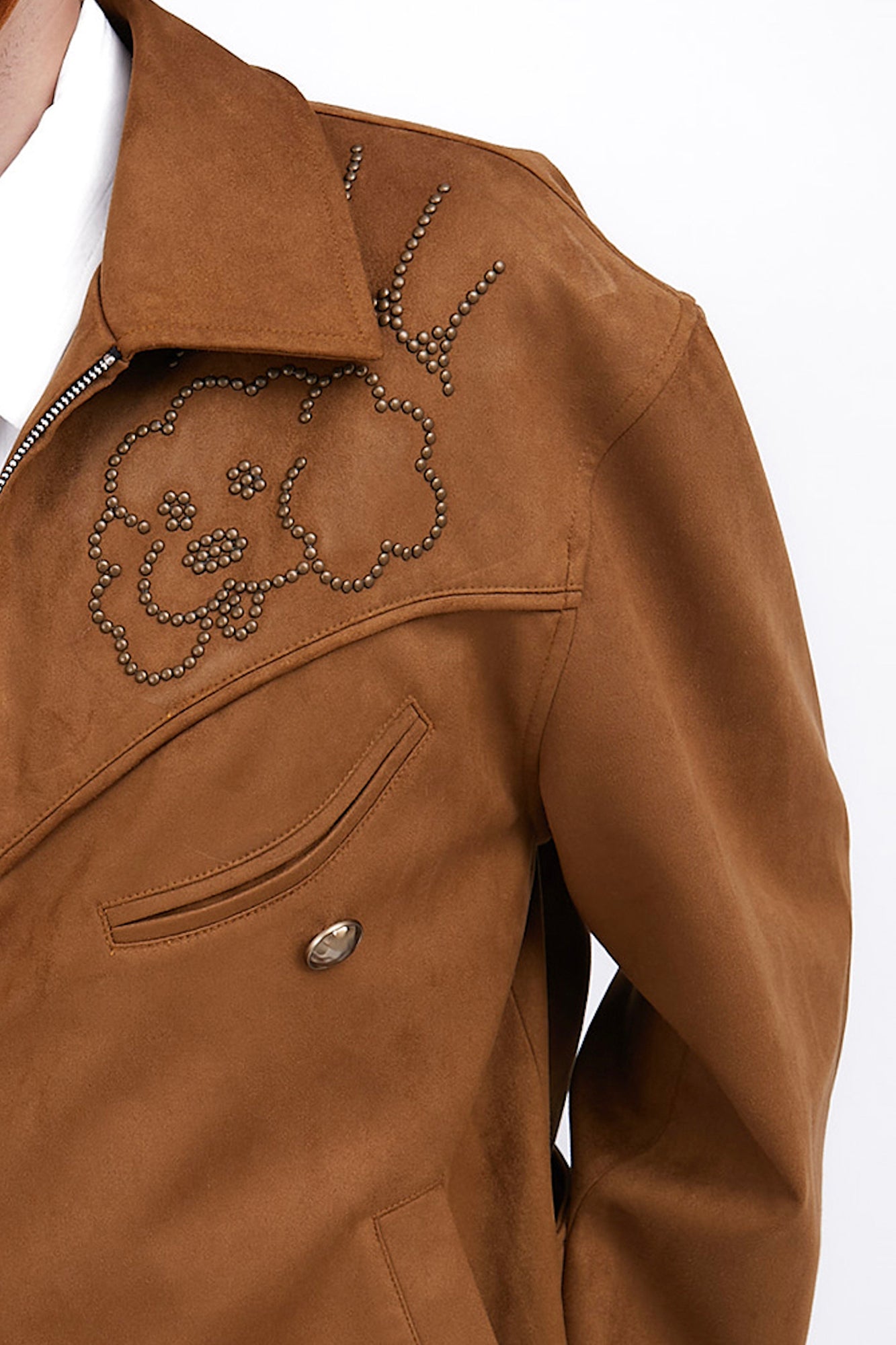 ASSEEN Studded Suede Yoke Jacket