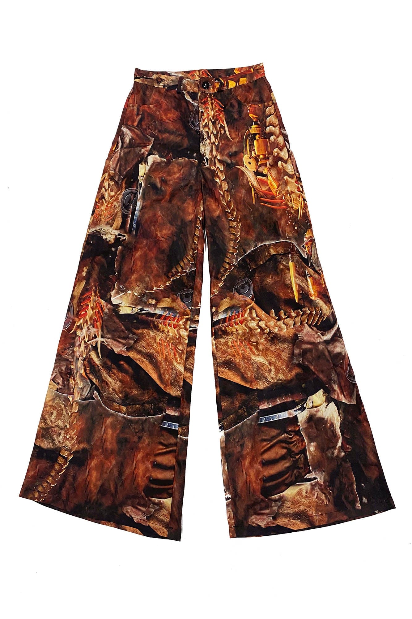 EMBRYO Tribal Skeleton Jewel Full-Print Wide-Leg Pants, premium urban and streetwear designers apparel on PROJECTISR.com, EMBRYO