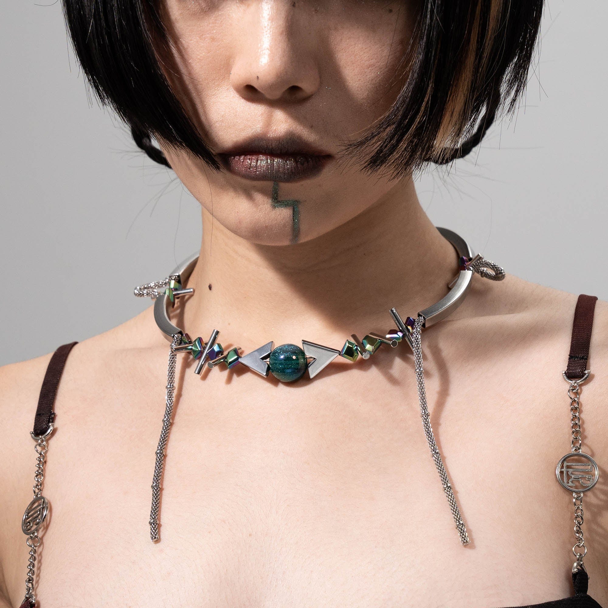 ILLUSORY Geometric Time Space Necklace, premium urban and streetwear designers apparel on PROJECTISR.com, ILLUSORY