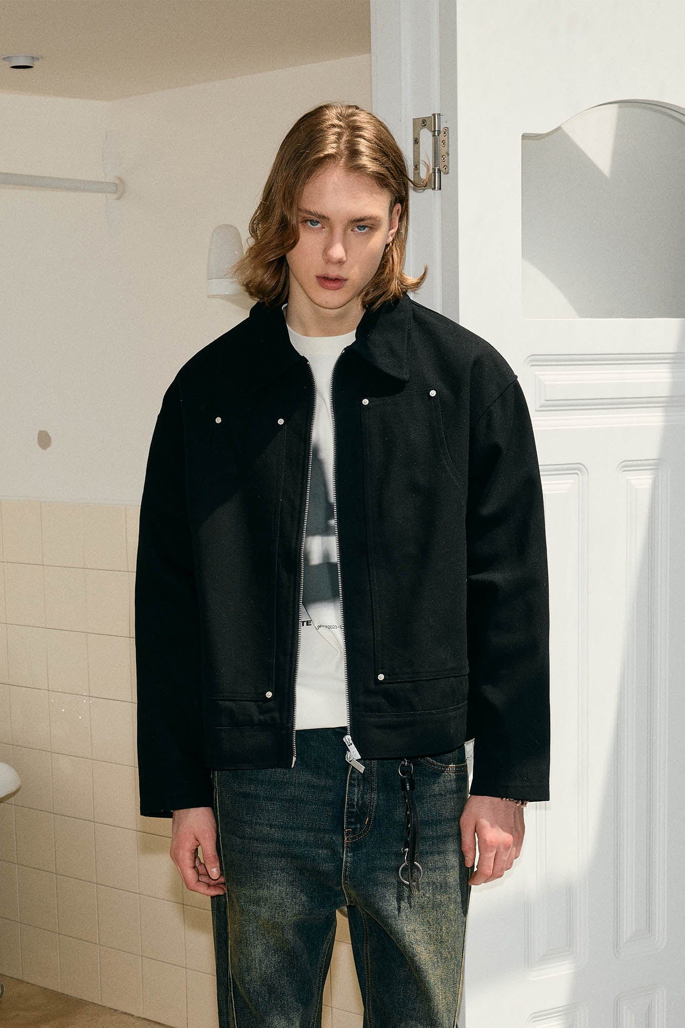 KREATE Studded Patchwork Utility Jacket, premium urban and streetwear designers apparel on PROJECTISR.com, KREATE